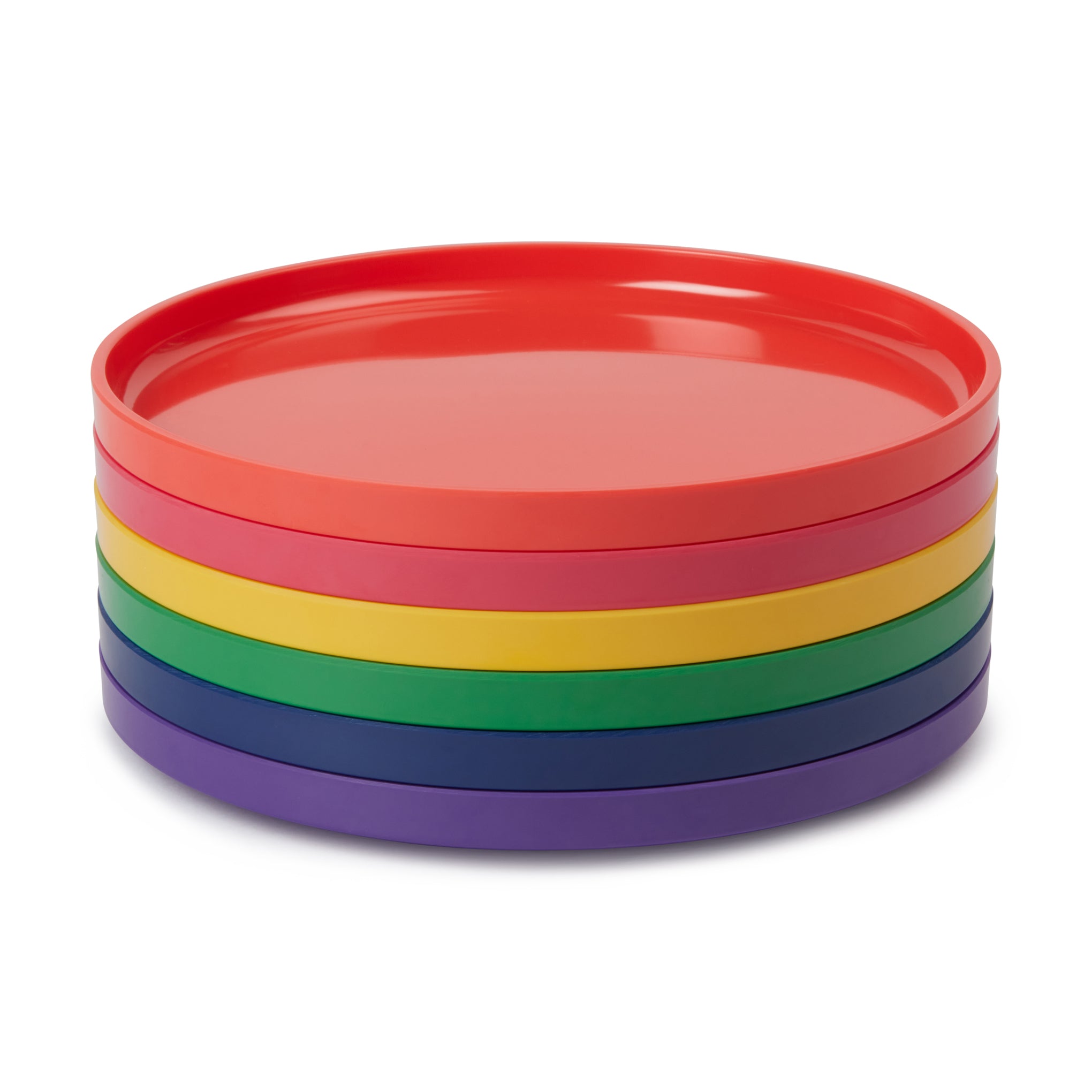 Vignelli Rainbow Melamine Salad Plates - Set of 6 Stacking Dinnerware