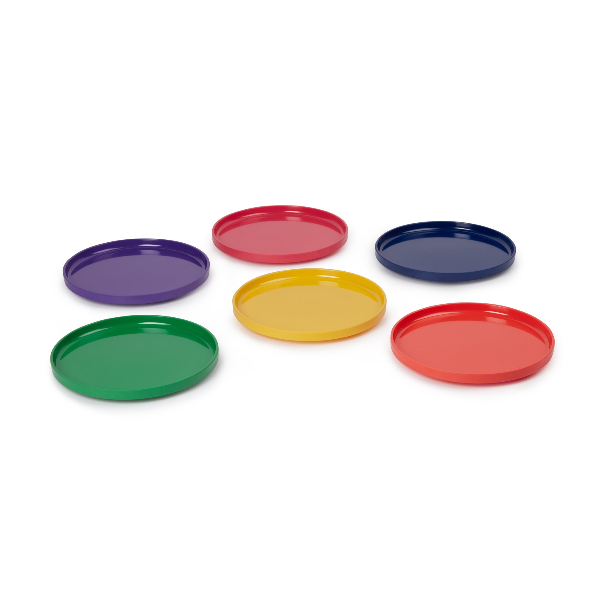 Vignelli Rainbow Melamine Salad Plates - Set of 6 Stacking Dinnerware