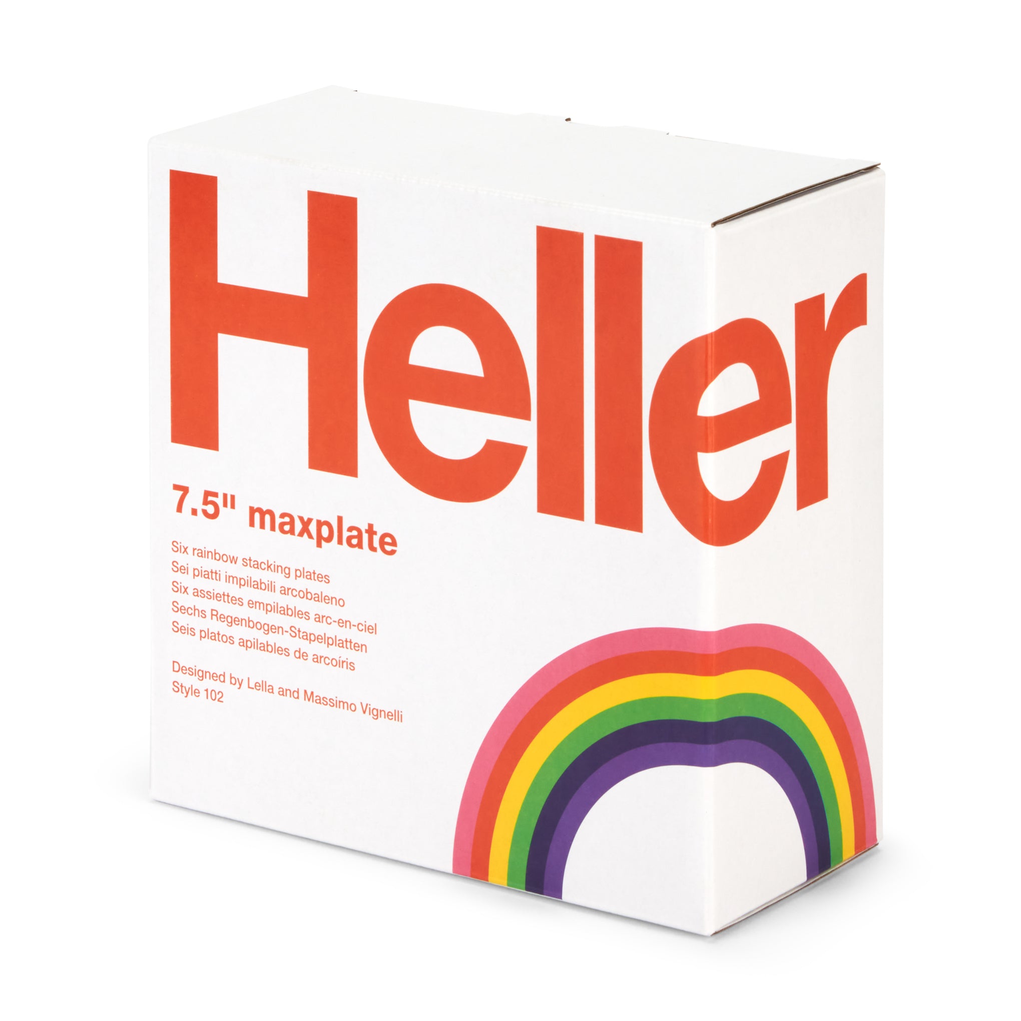 Vignelli Rainbow Melamine Salad Plates - Set of 6 Stacking Dinnerware