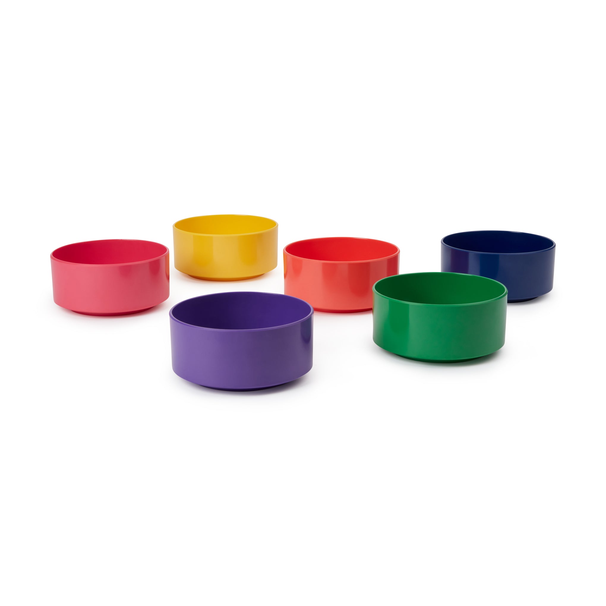 Vignelli Rainbow Melamine Salad Plates - Set of 6 Stacking Dinnerware