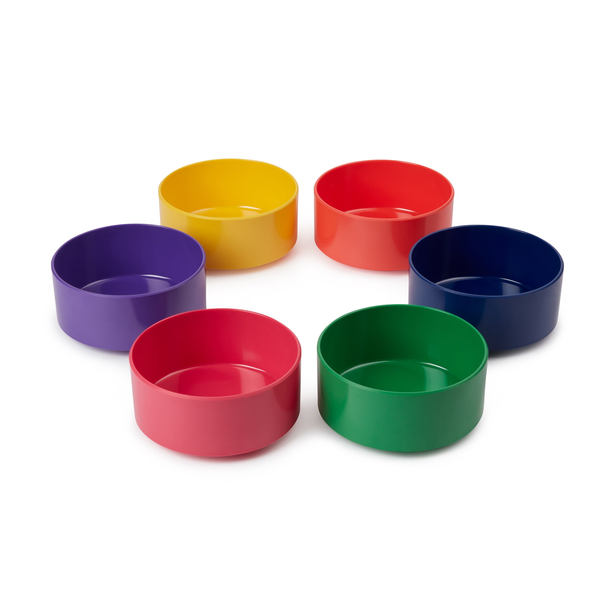 Vignelli Rainbow Melamine Salad Plates - Set of 6 Stacking Dinnerware