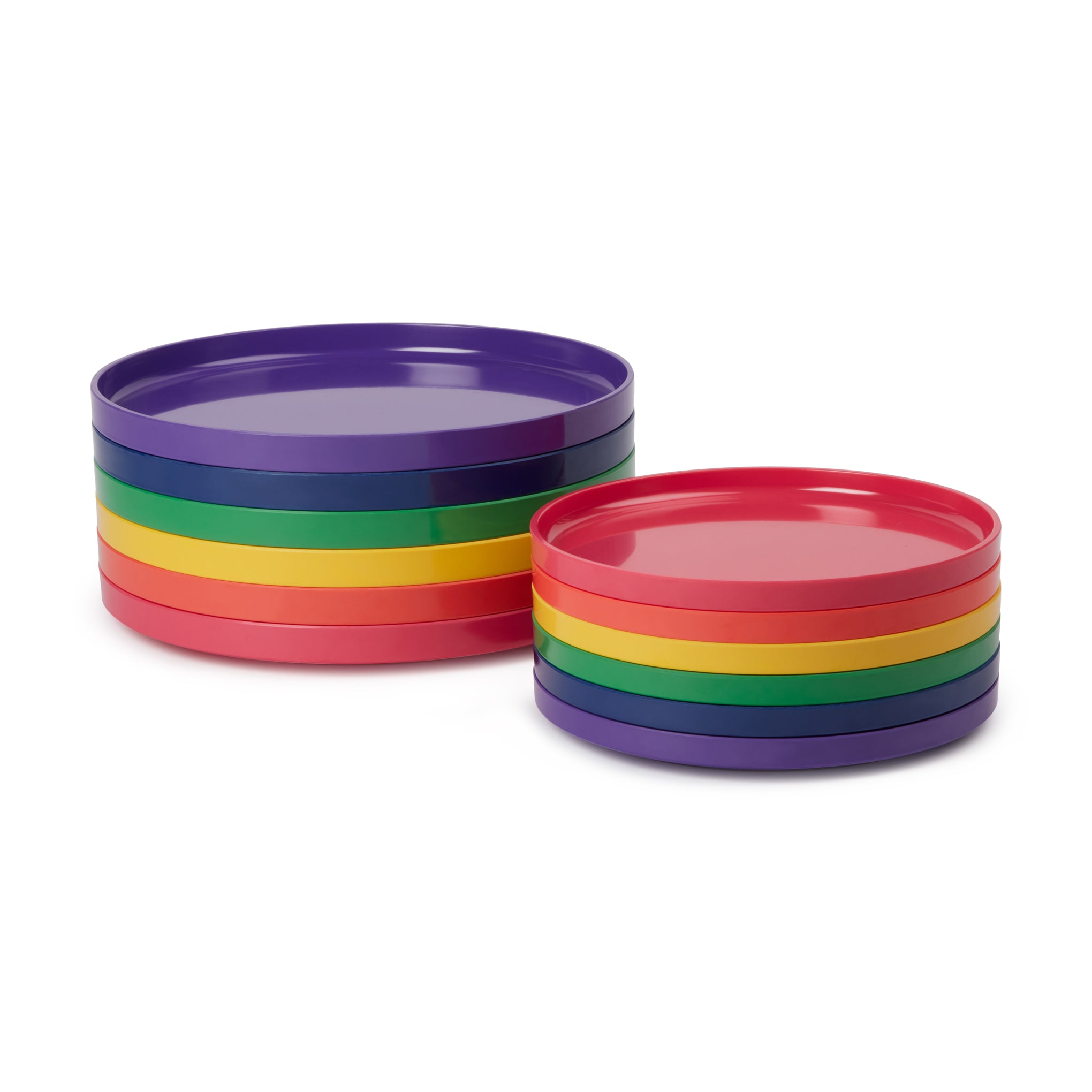 Vignelli Rainbow Melamine Salad Plates - Set of 6 Stacking Dinnerware