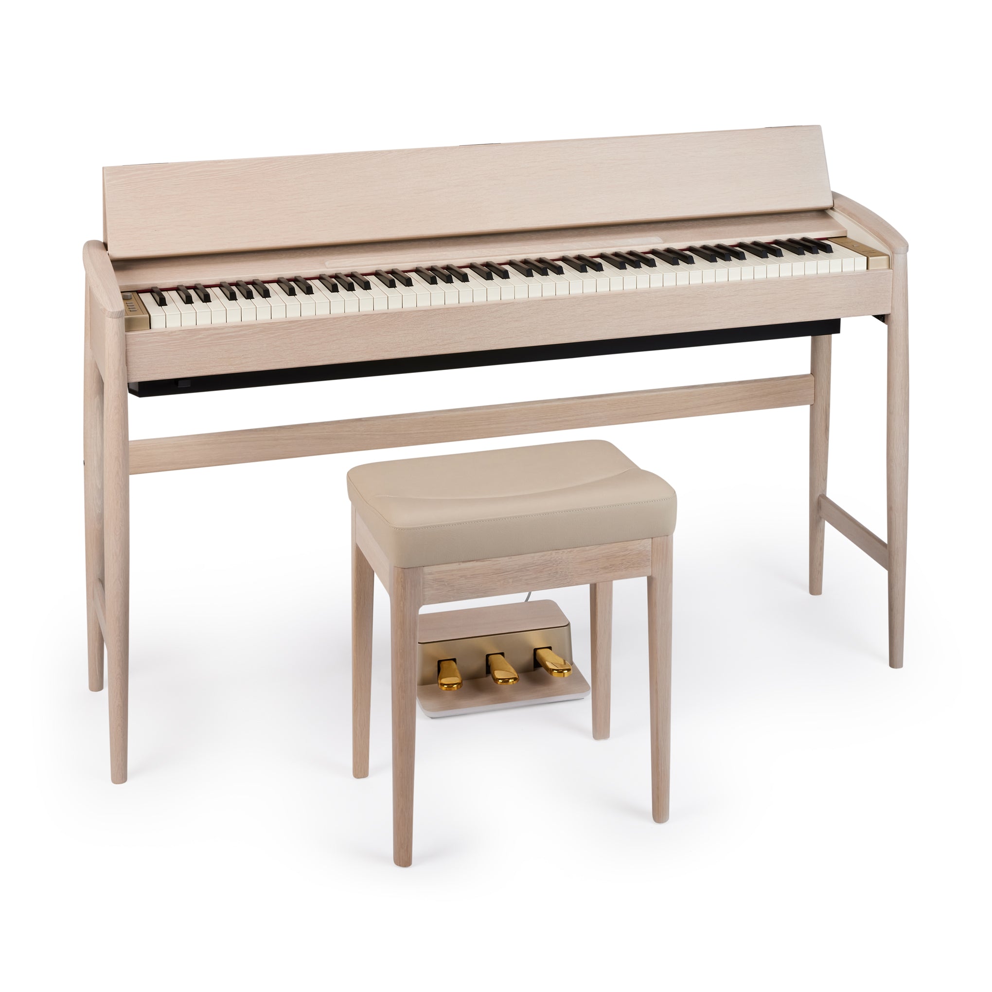 Roland Kiyola Digital Piano - Sheer White Oak Wood, Bluetooth & Ivory-Touch Keys