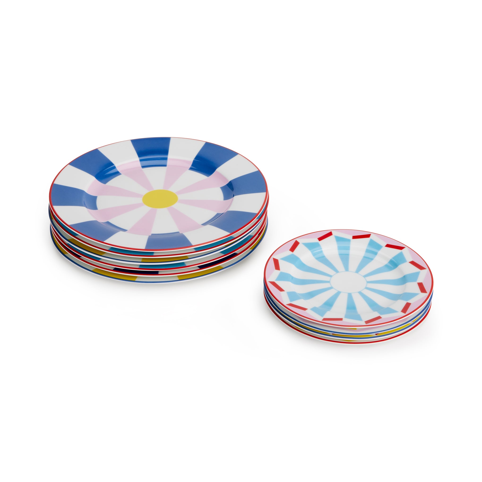 Geocromia Handcrafted Porcelain Dessert Plates Set of 4