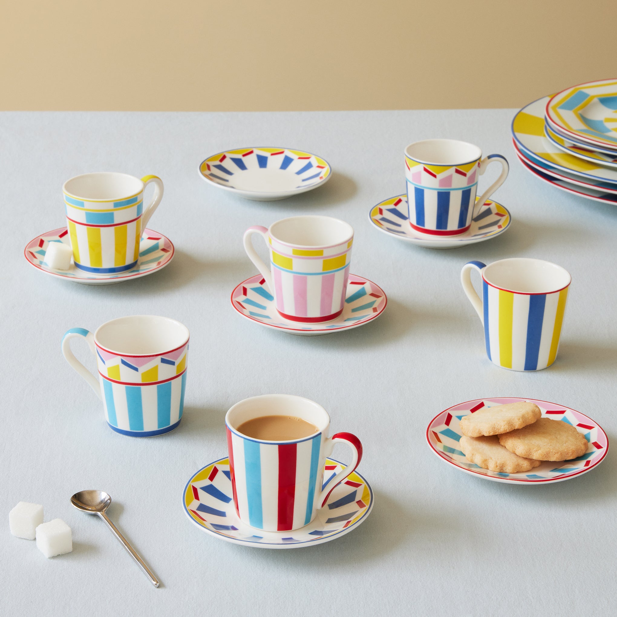 Geocromia Handcrafted Porcelain Espresso Cups - Set of 6