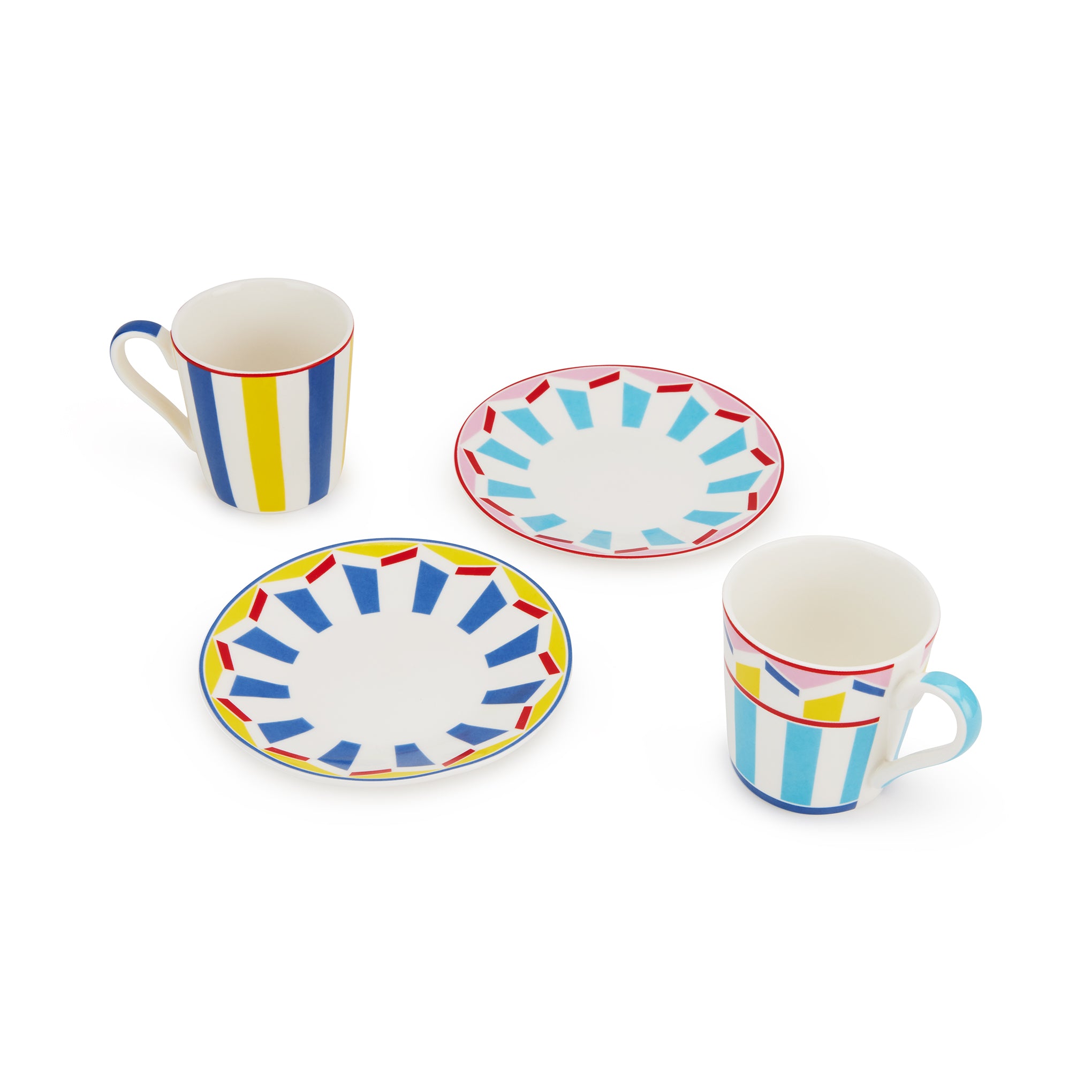 Geocromia Handcrafted Porcelain Espresso Cups - Set of 6