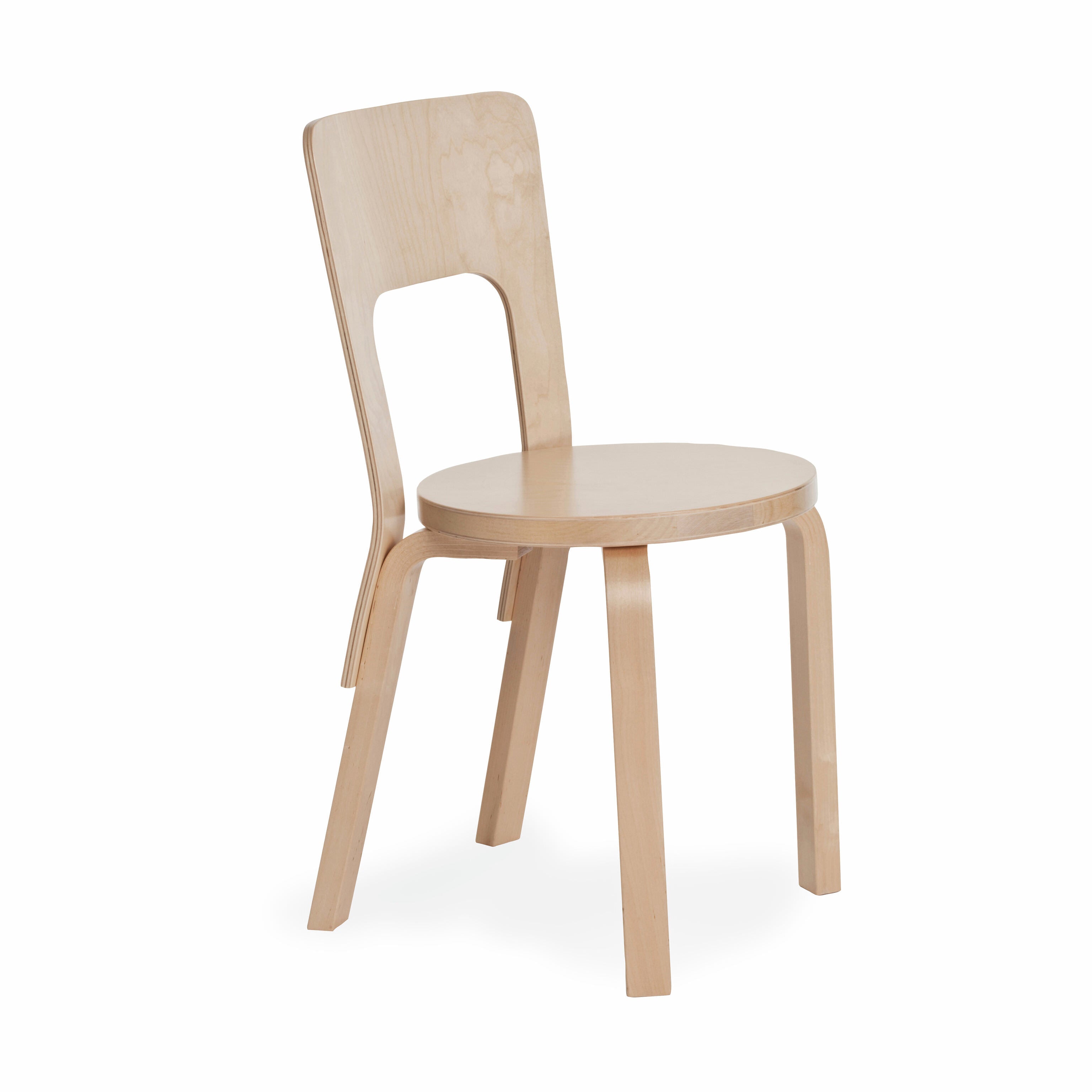 Artek Aalto Chair 66 - Birch Wood Kitchen Chair by Alvar Aalto