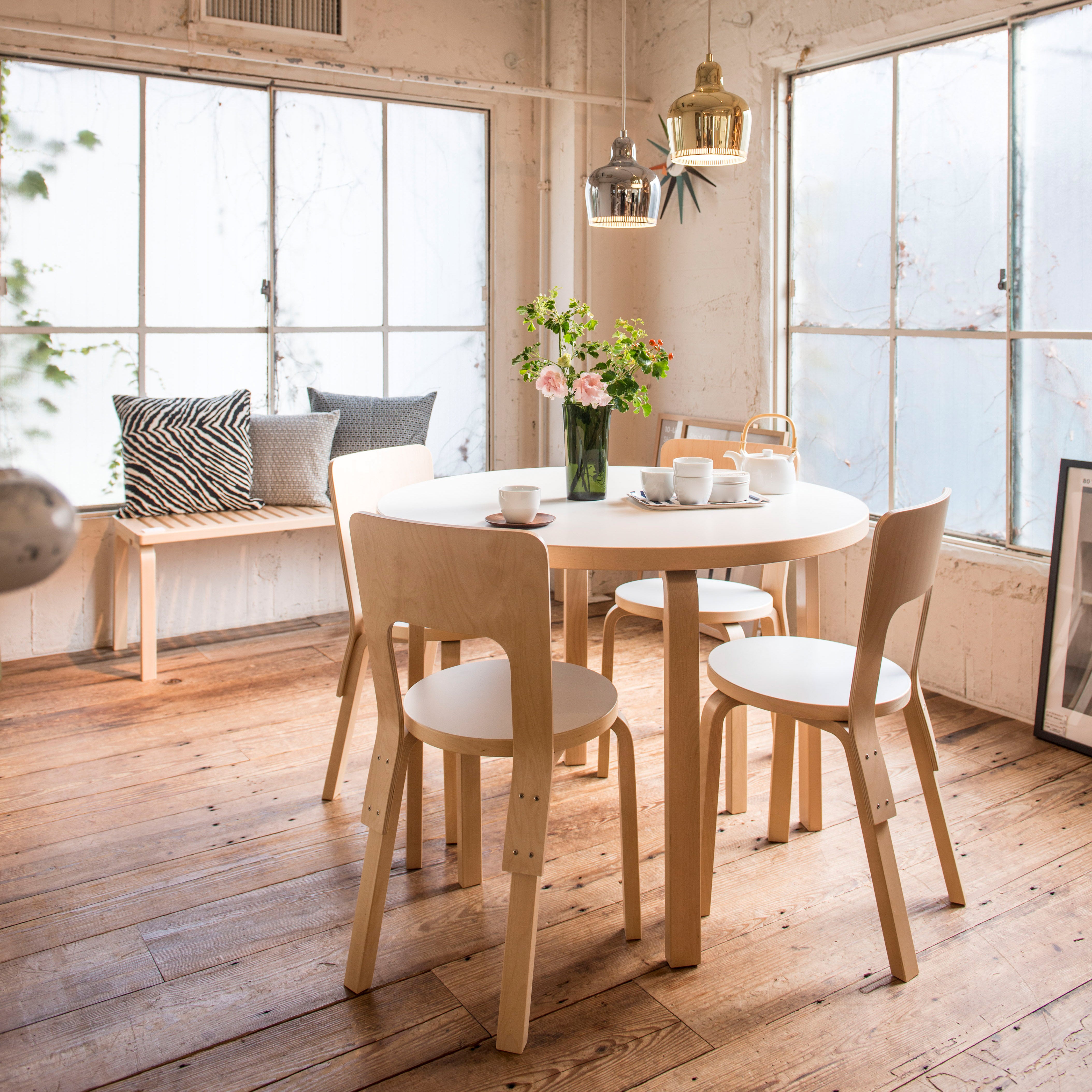 Artek Aalto Chair 66 - Birch Wood Kitchen Chair by Alvar Aalto