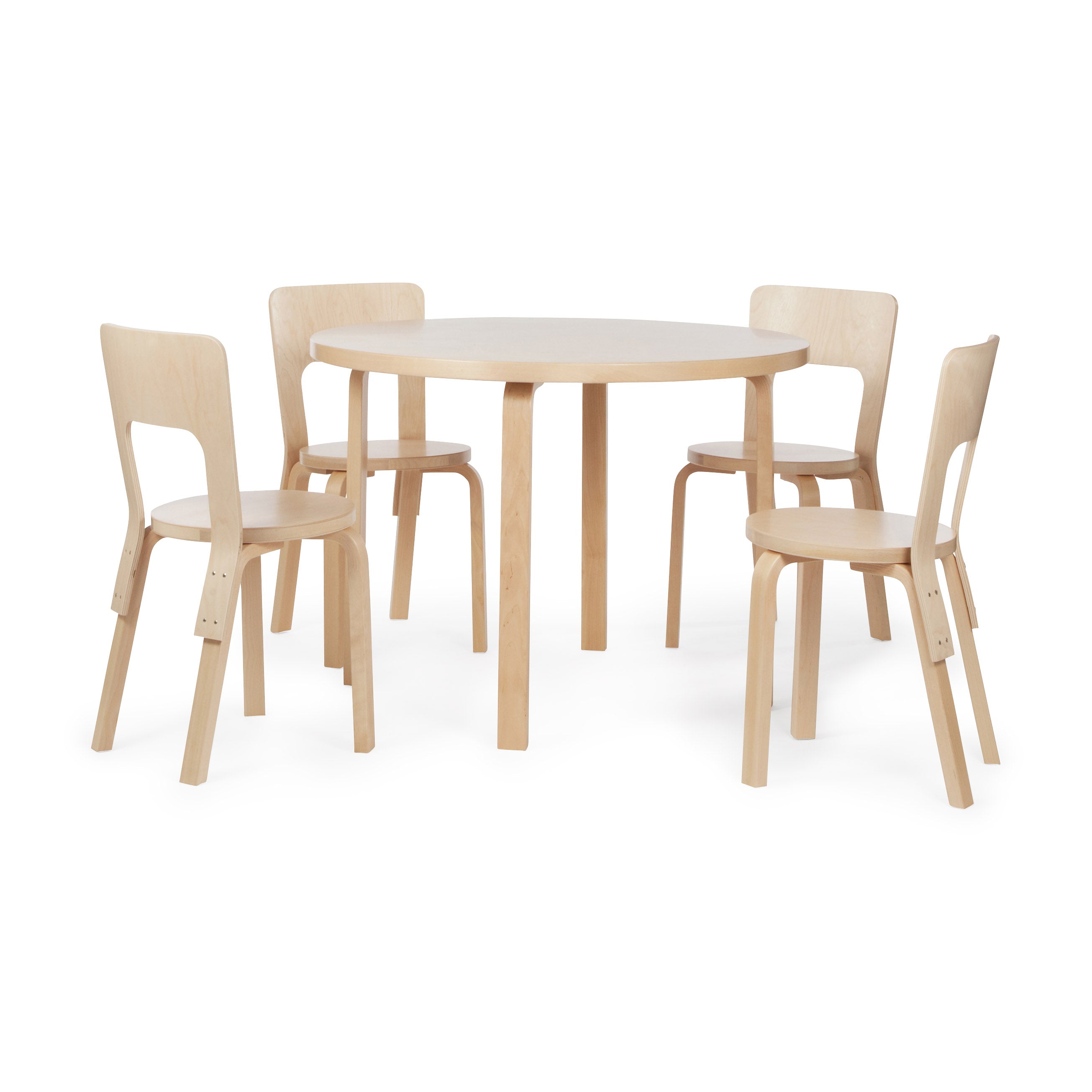 Artek Aalto Chair 66 - Birch Wood Kitchen Chair by Alvar Aalto