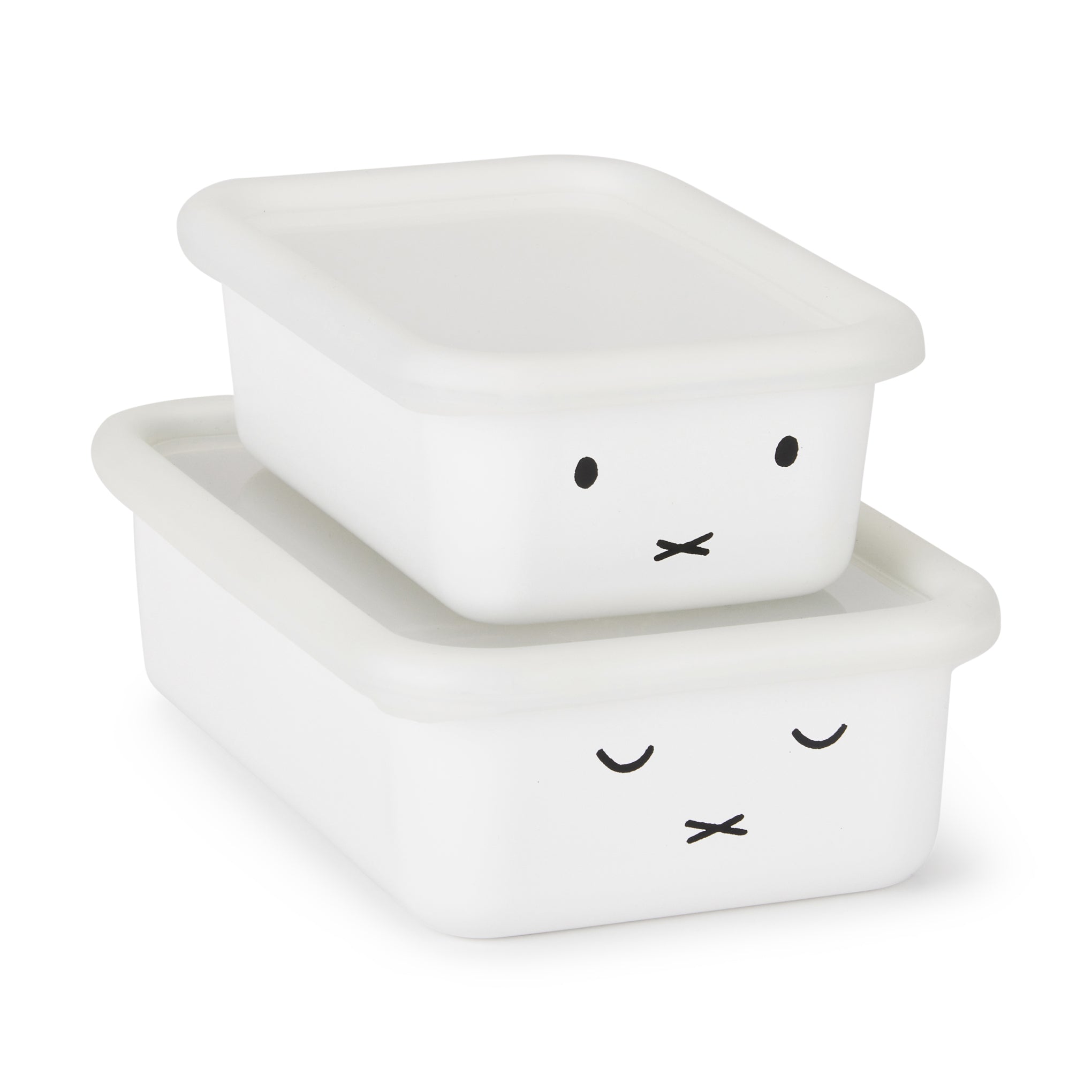 Miffy Enamel Baking Pan Set with Lids - 2 Sizes, Oven Safe