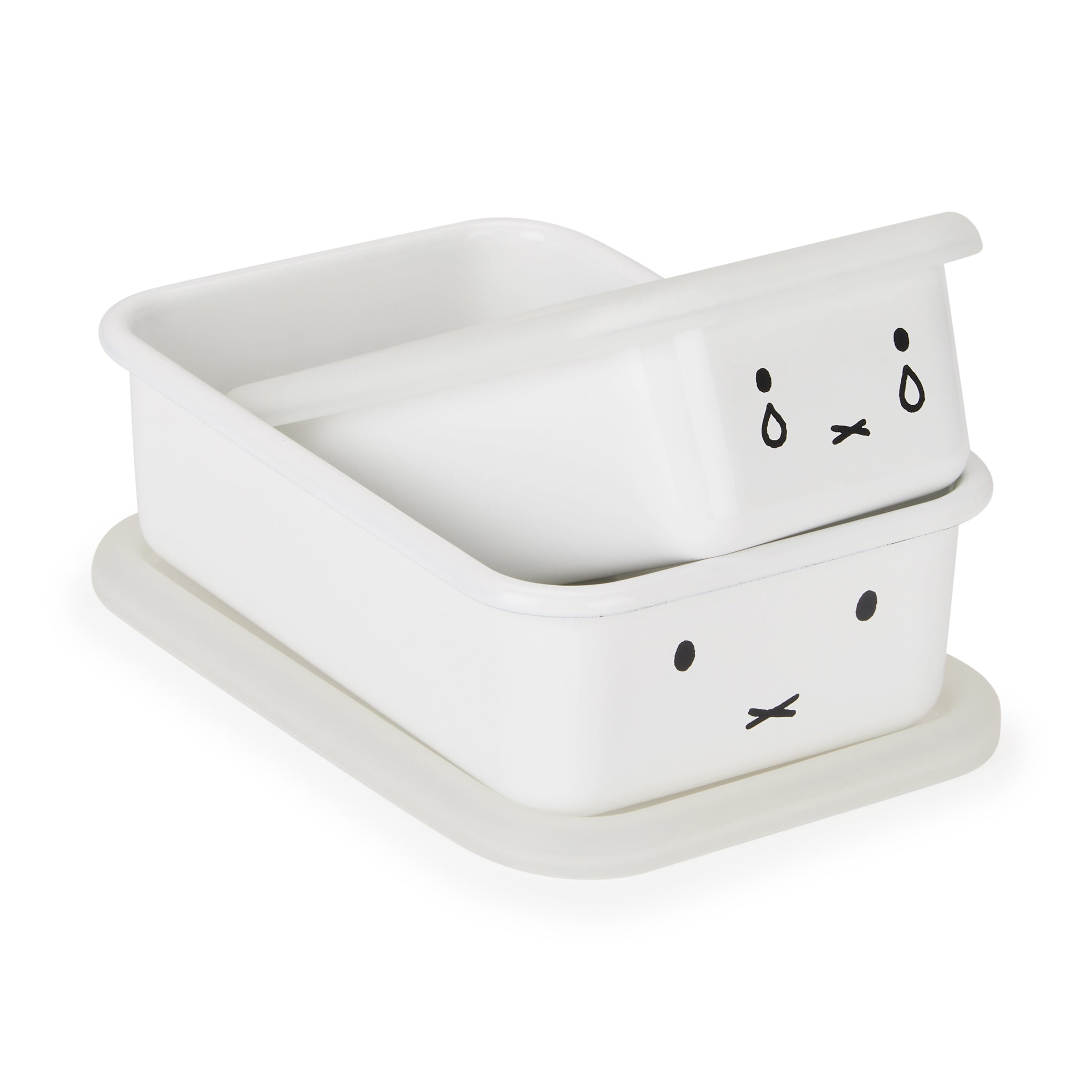 Miffy Enamel Baking Pan Set with Lids - 2 Sizes, Oven Safe