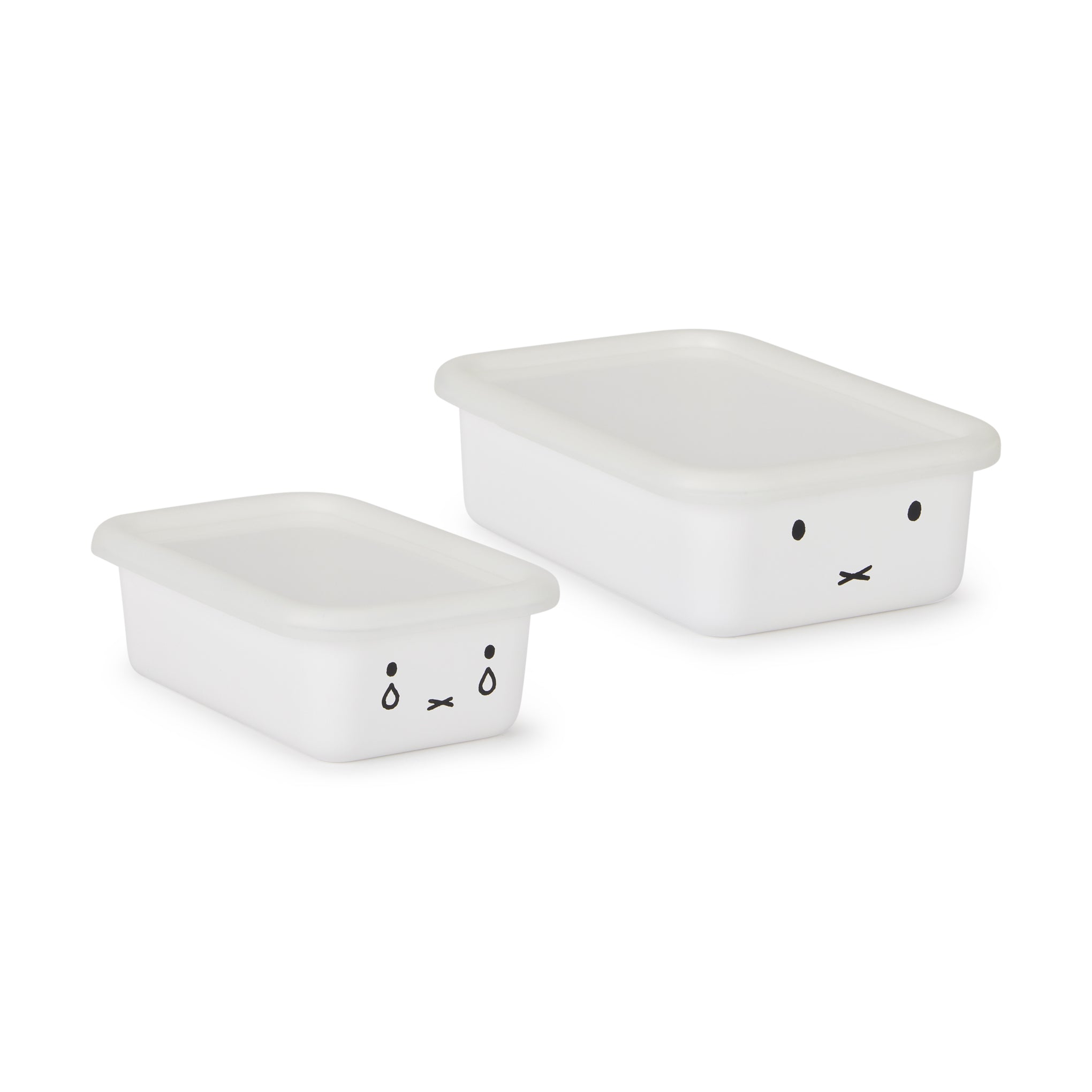 Miffy Enamel Baking Pan Set with Lids - 2 Sizes, Oven Safe