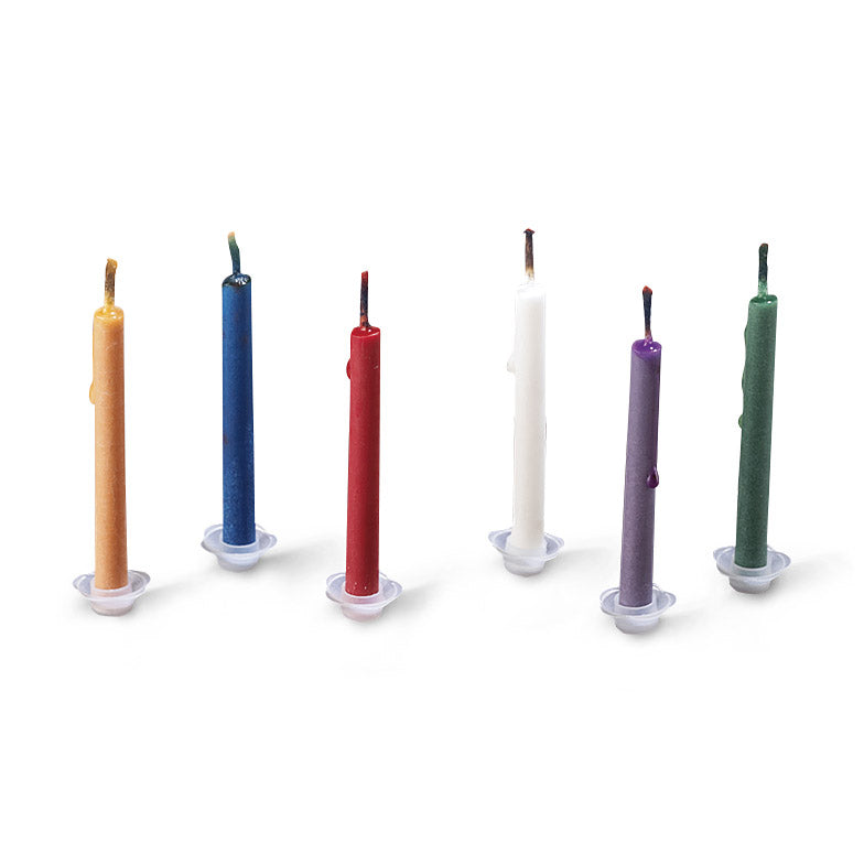 Colored Birthday Candles with Vibrant Flames – Set of 12