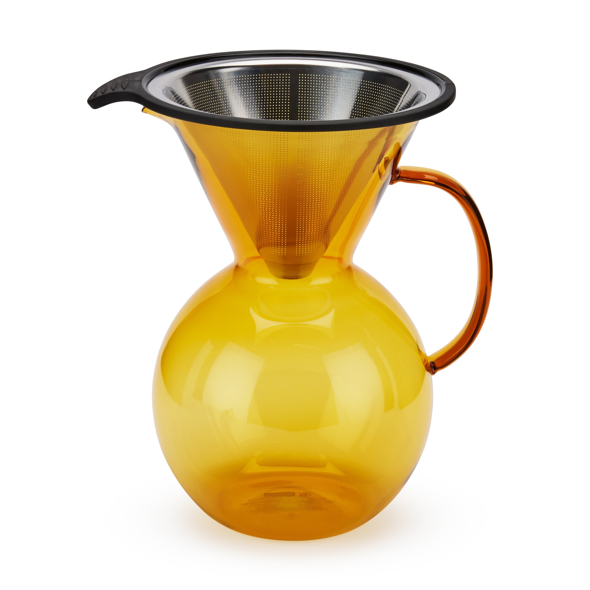 Bodum Yellow Glass Pour Over Coffee Maker with Stainless Steel Filter