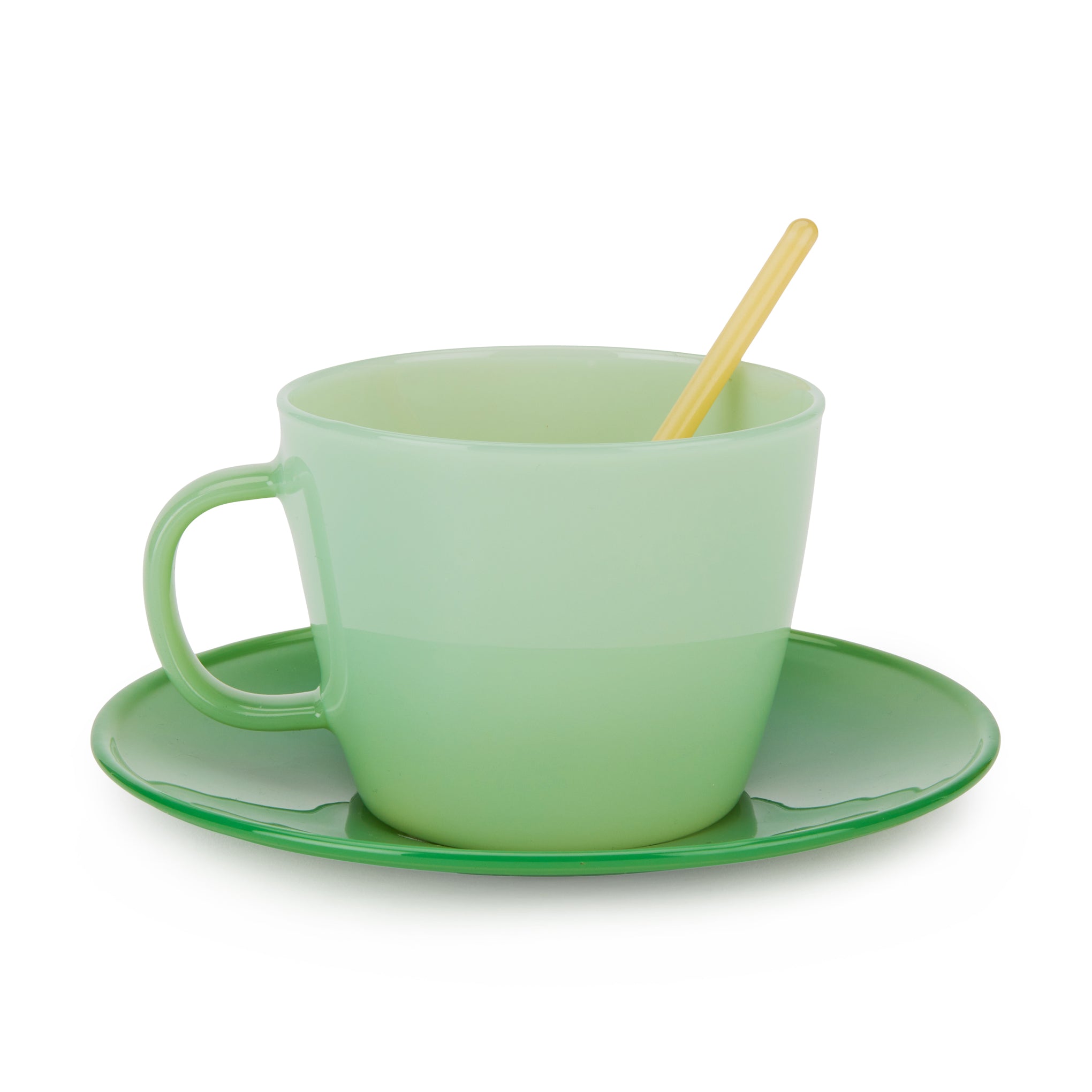 Bodum Copenhagen Glass Coffee Mug & Saucer Set - 11.8oz, Dishwasher Safe