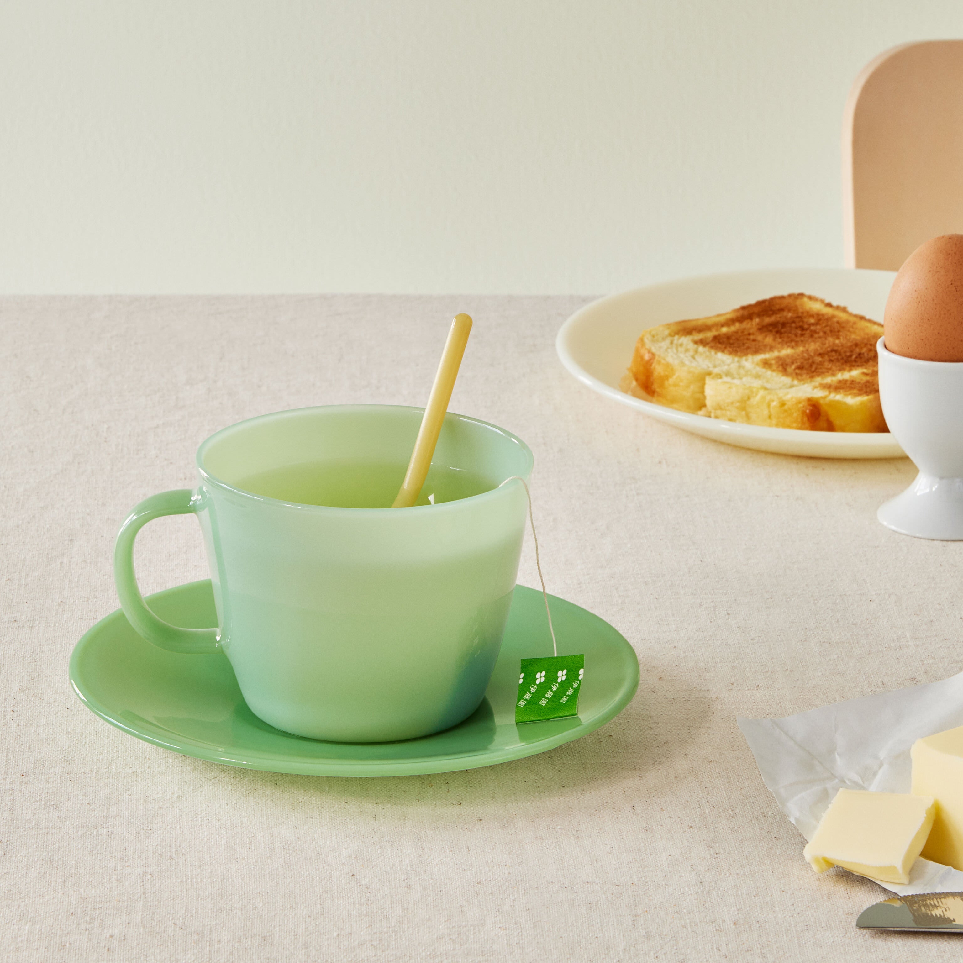 Bodum Copenhagen Glass Coffee Mug & Saucer Set - 11.8oz, Dishwasher Safe