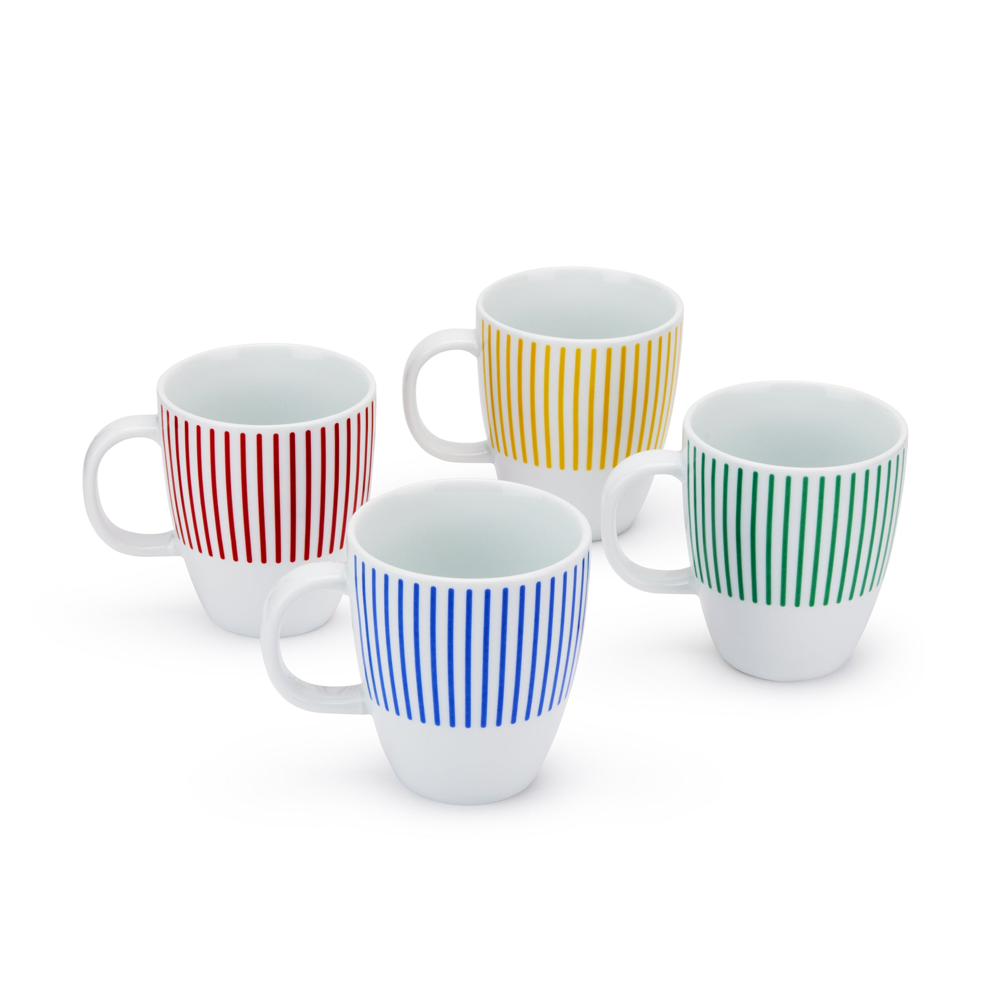 Bodum Jazz Porcelain Coffee Mugs - Set of 4, 10oz, Dishwasher Safe