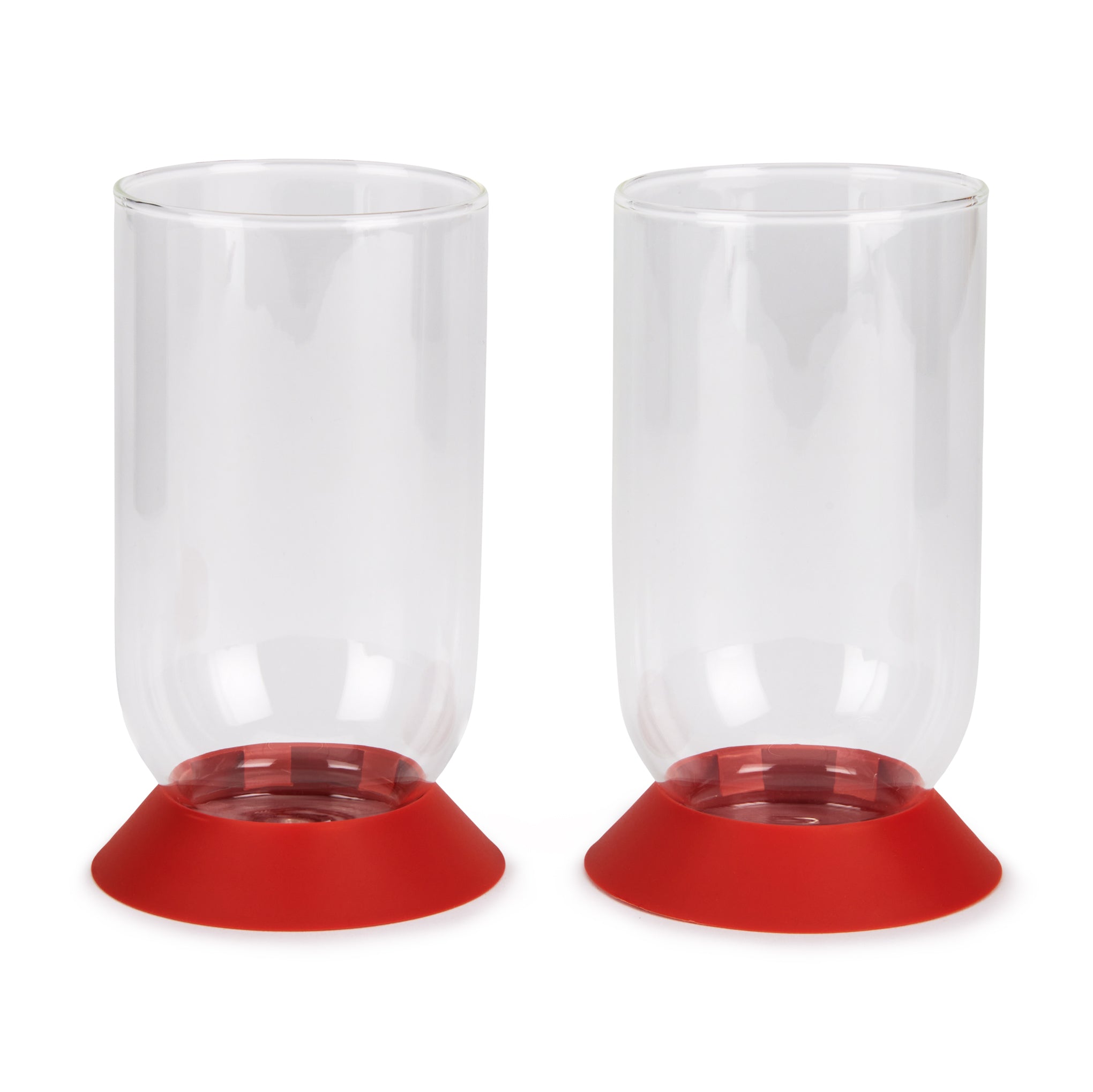 Bodum Oktett Recycled Plastic & Glass Tumblers - Set of 2 - Dark Coral