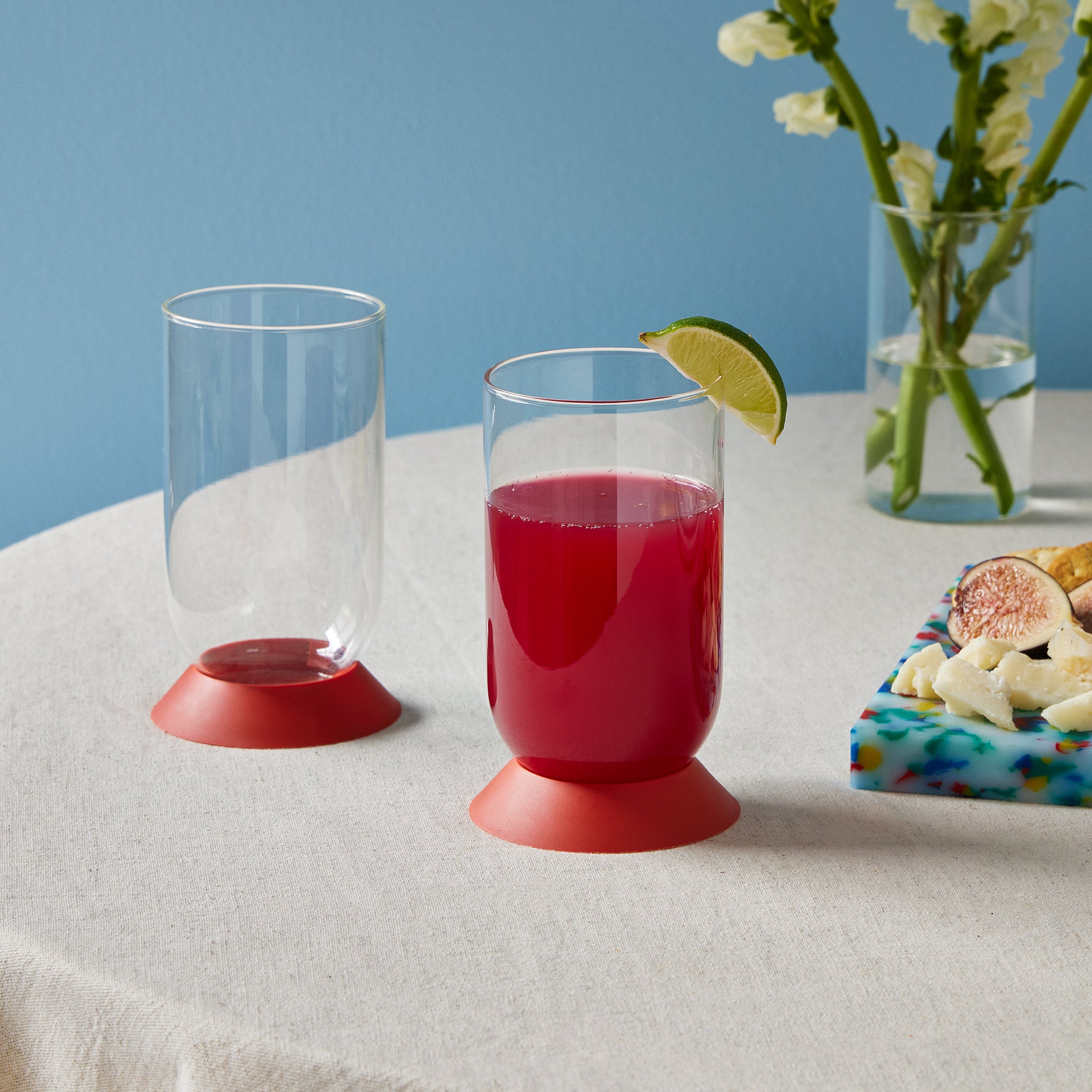 Bodum Oktett Recycled Plastic & Glass Tumblers - Set of 2 - Dark Coral