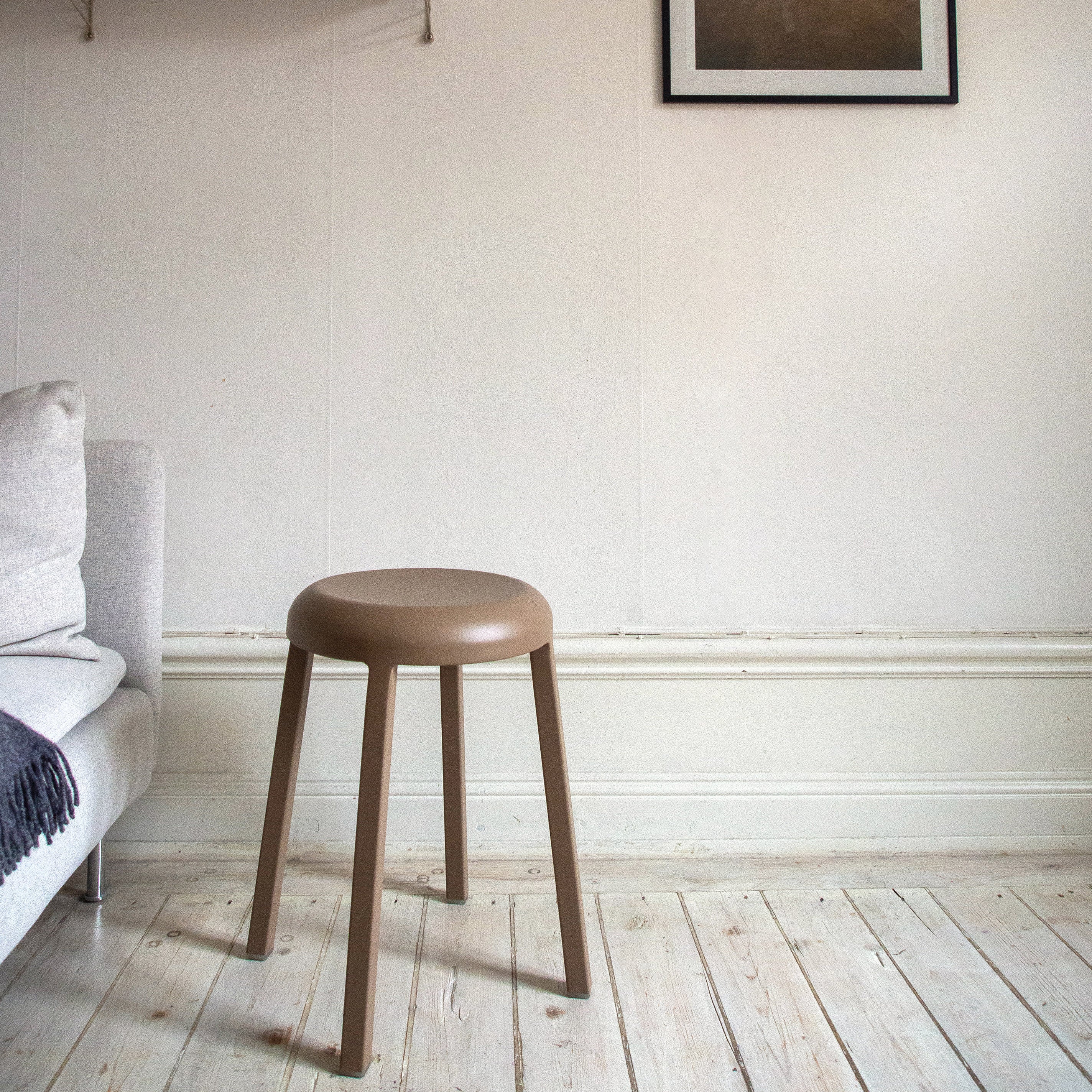 Emeco Za Stool - Recycled Aluminum Bar Stool, Sweater Brown