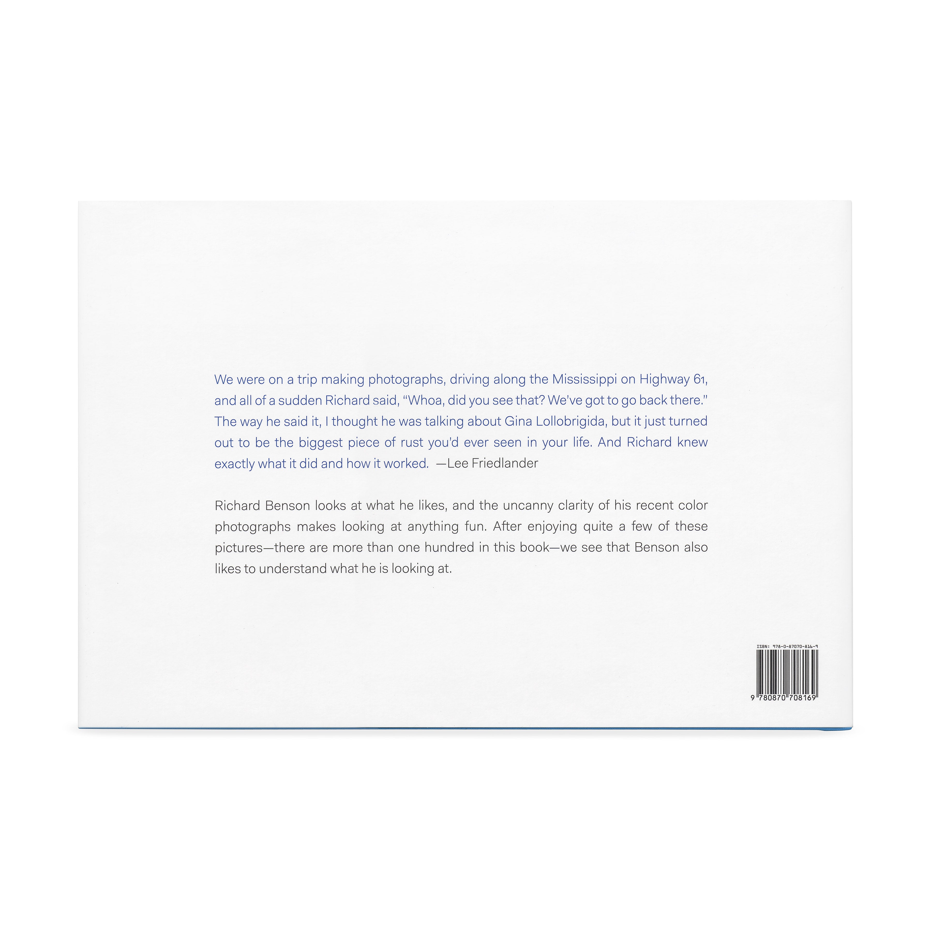 Richard Benson Photography Book: North South East West Hardcover