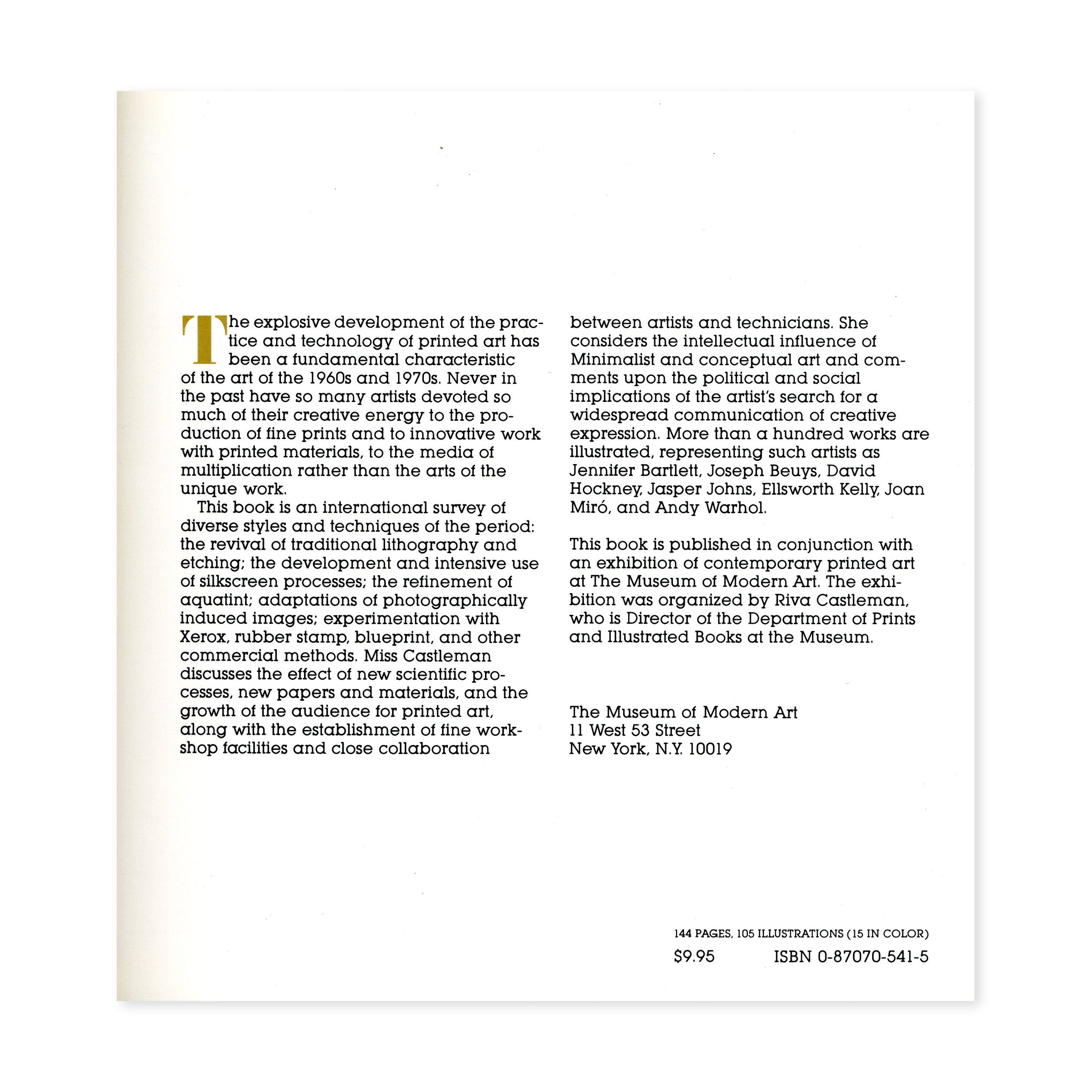 Vintage MoMA Art Book: Printed View of Two Decades 1980