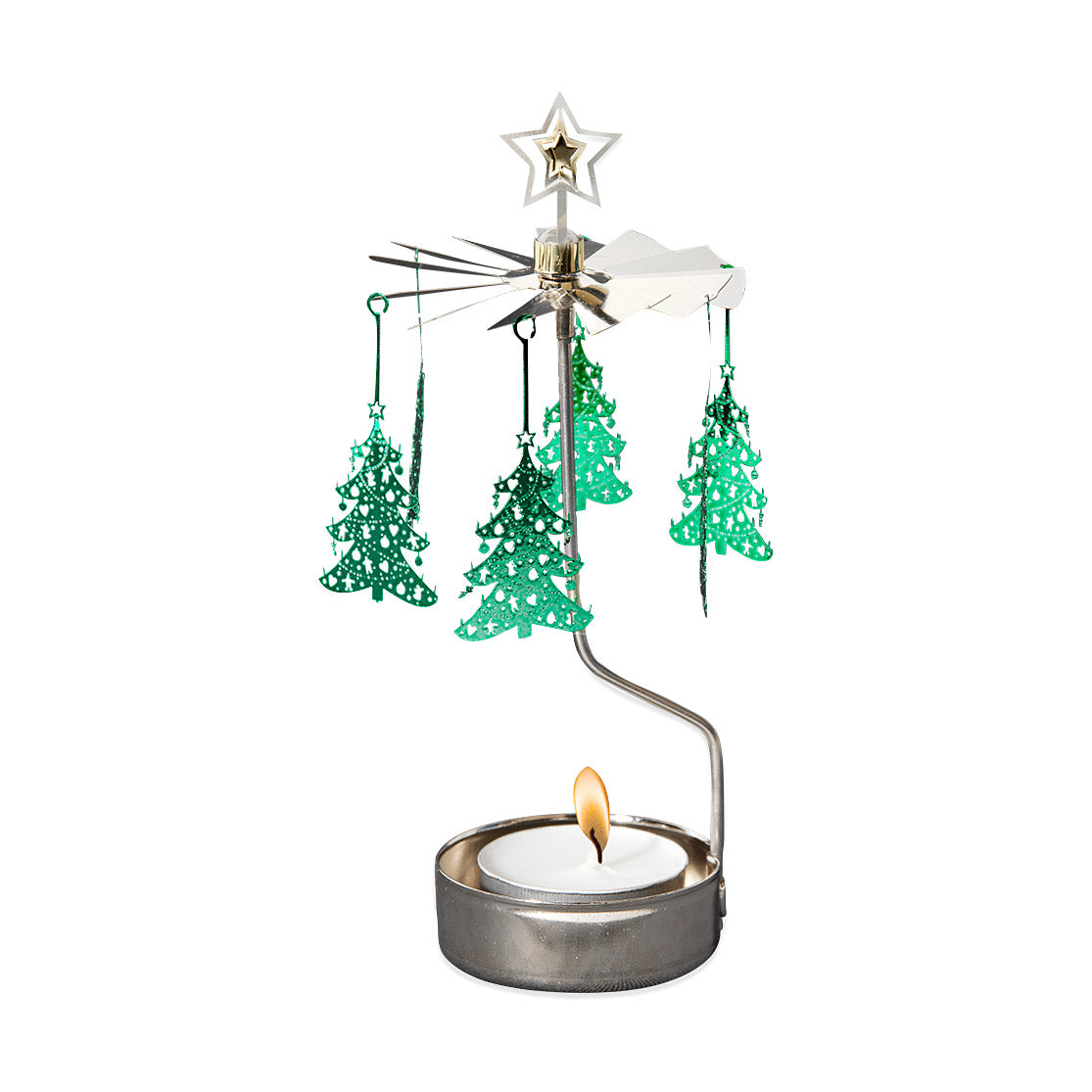 Rotating Tree Candle Holder - Iron Mobile Stand for Votives