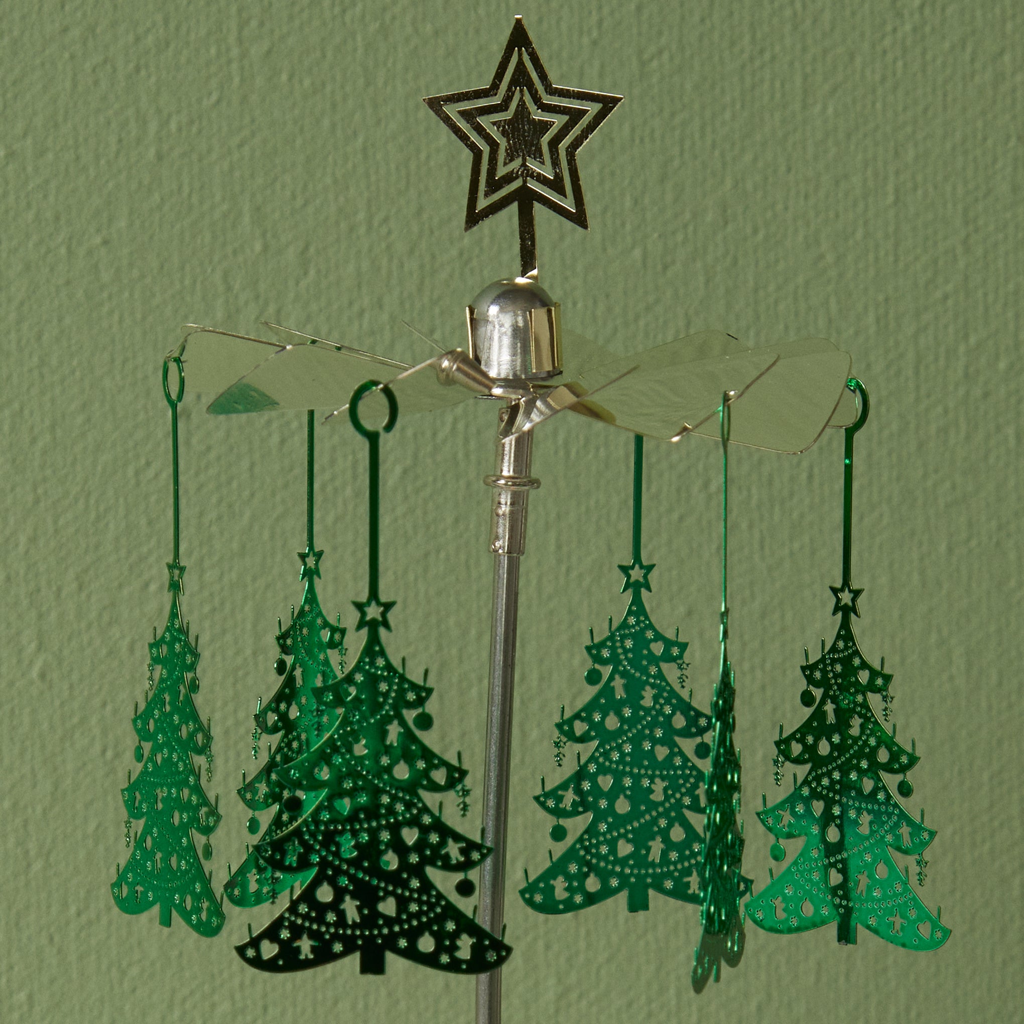 Rotating Tree Candle Holder - Iron Mobile Stand for Votives