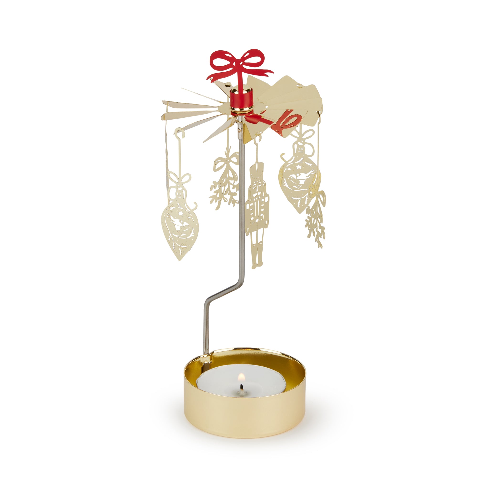 Noël Rotary Christmas Tree Tea Light Holder - Swedish Iron Candle Stand