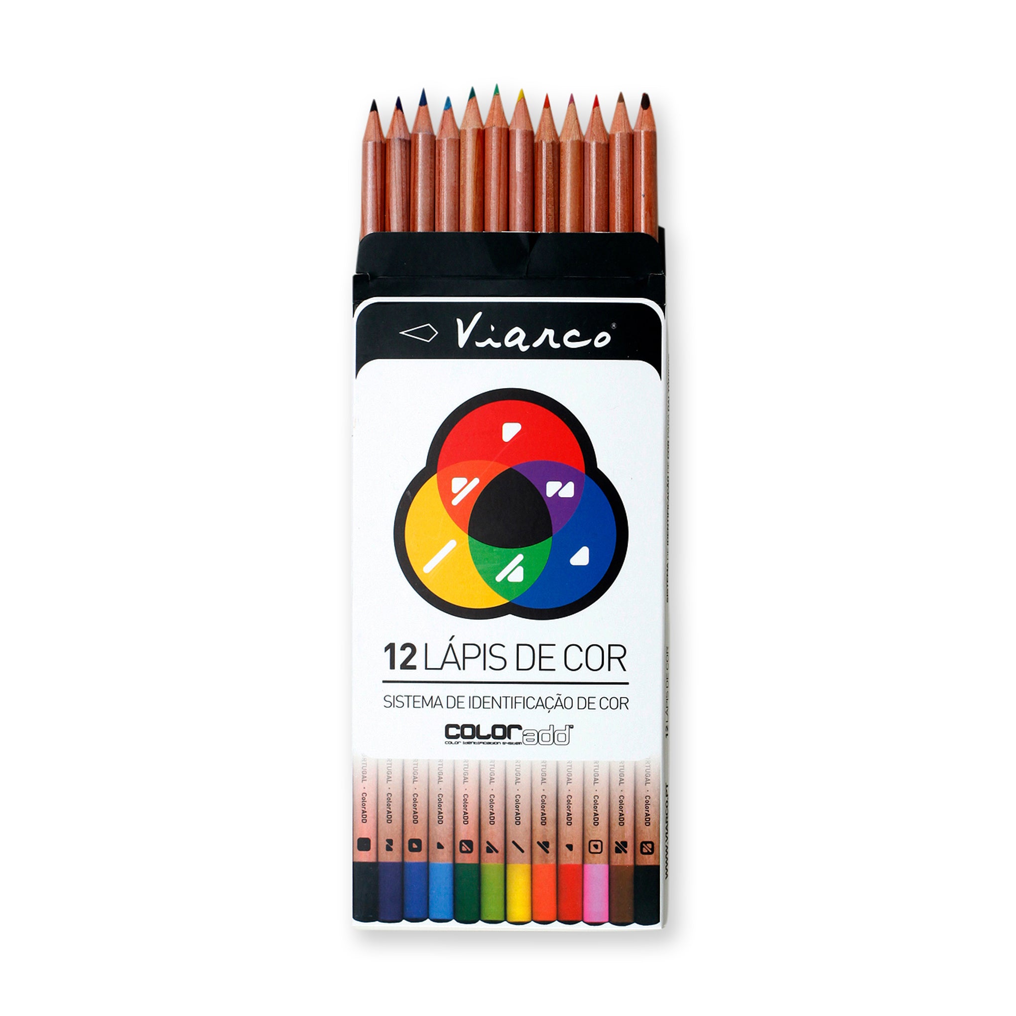 Viarco ColorADD Colored Pencil Set - 12 Handcrafted Pencils for Artists