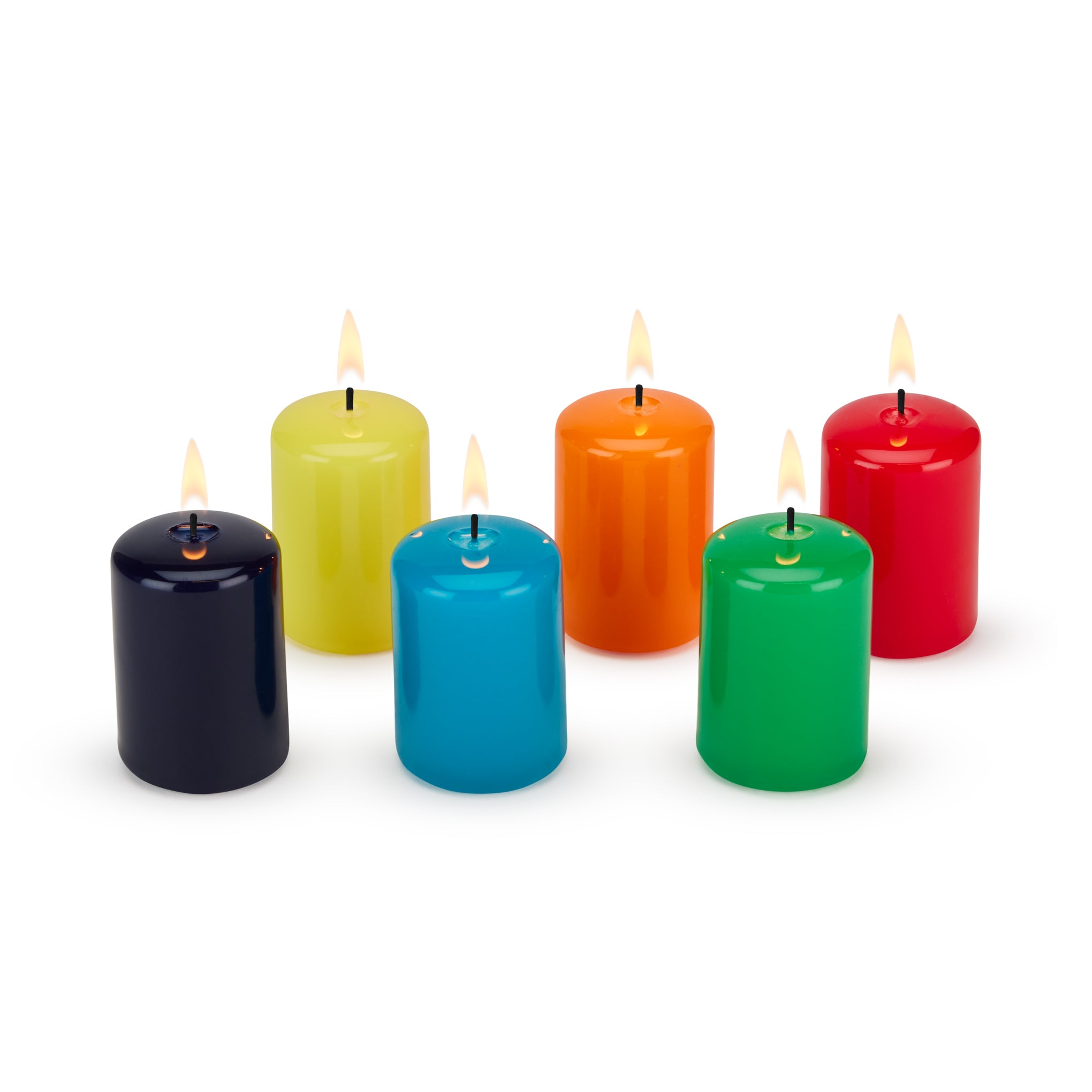 Handcrafted Lacquer Finish Pillar Candles - Set of 6 by Meloria