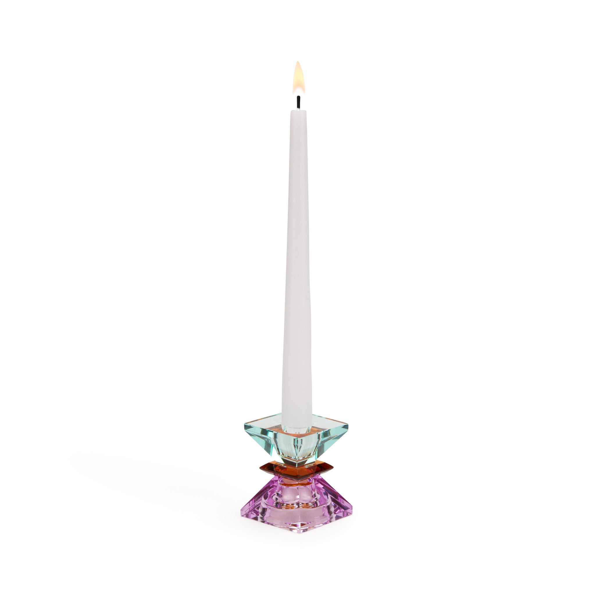 Faceted Crystal Candle Holder - Reversible for Tapers & Tea Lights