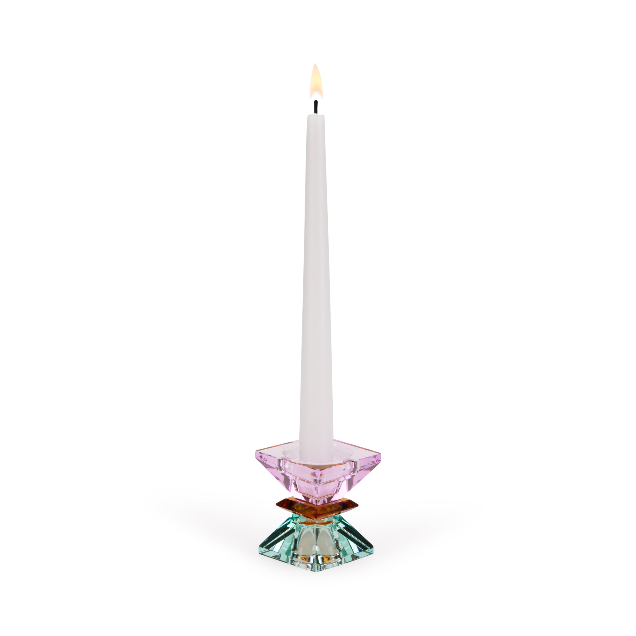 Faceted Crystal Candle Holder - Reversible for Tapers & Tea Lights