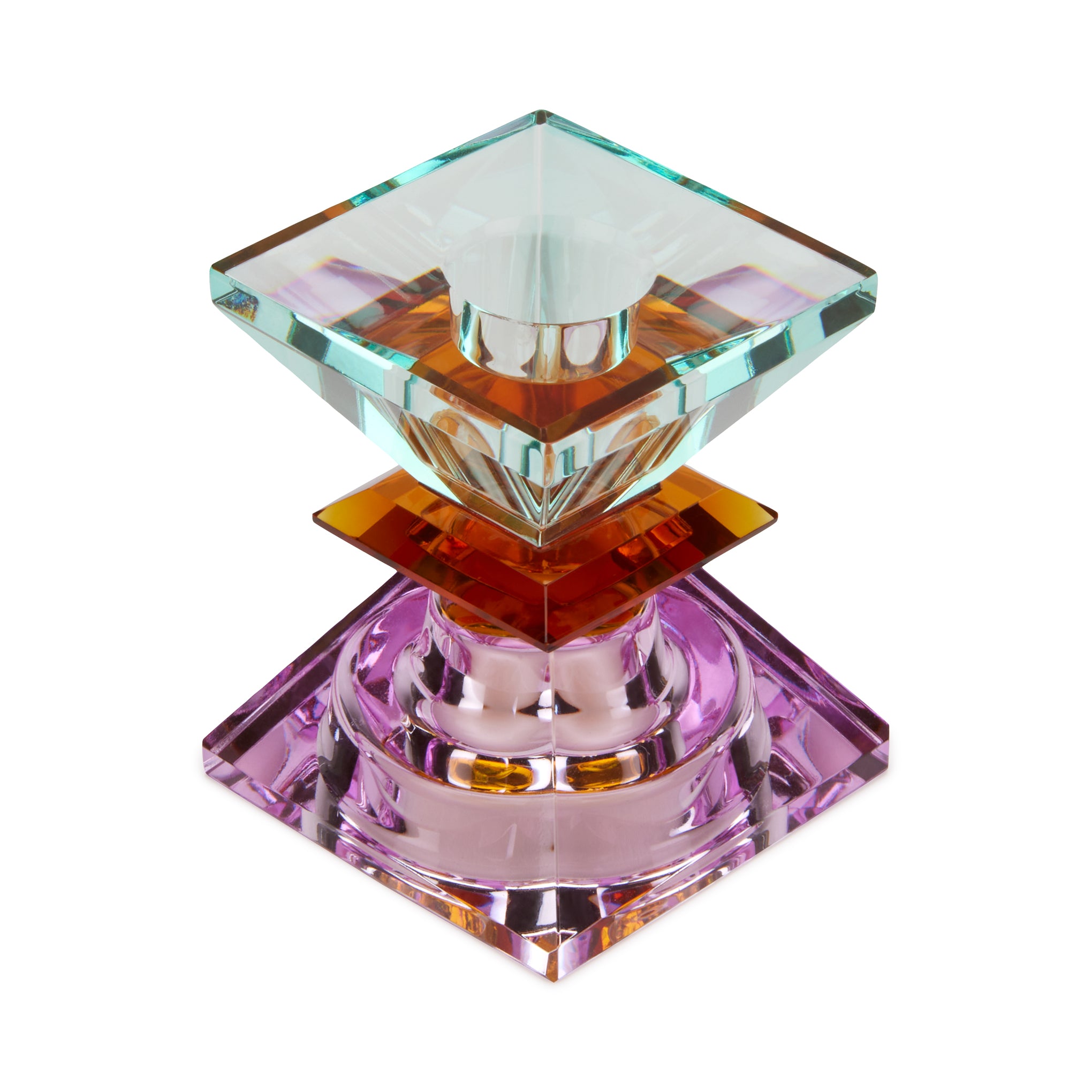 Faceted Crystal Candle Holder - Reversible for Tapers & Tea Lights