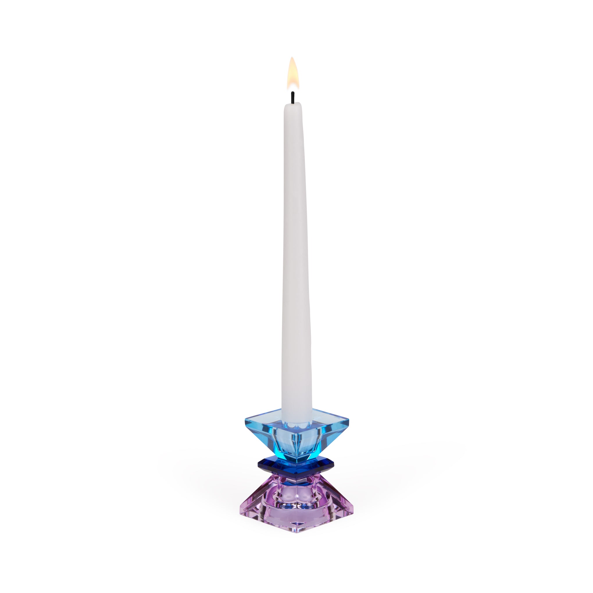 Faceted Crystal Candle Holder - Reversible for Tea & Taper Candles
