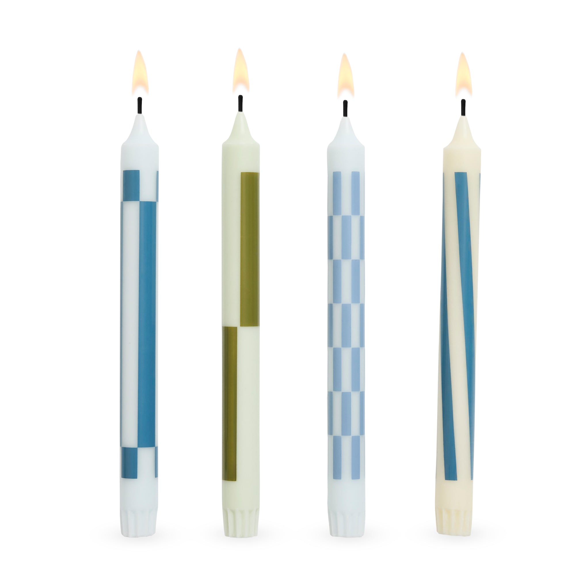 HAY Nordic Swan Ecolabel Taper Candle - Green & Blue