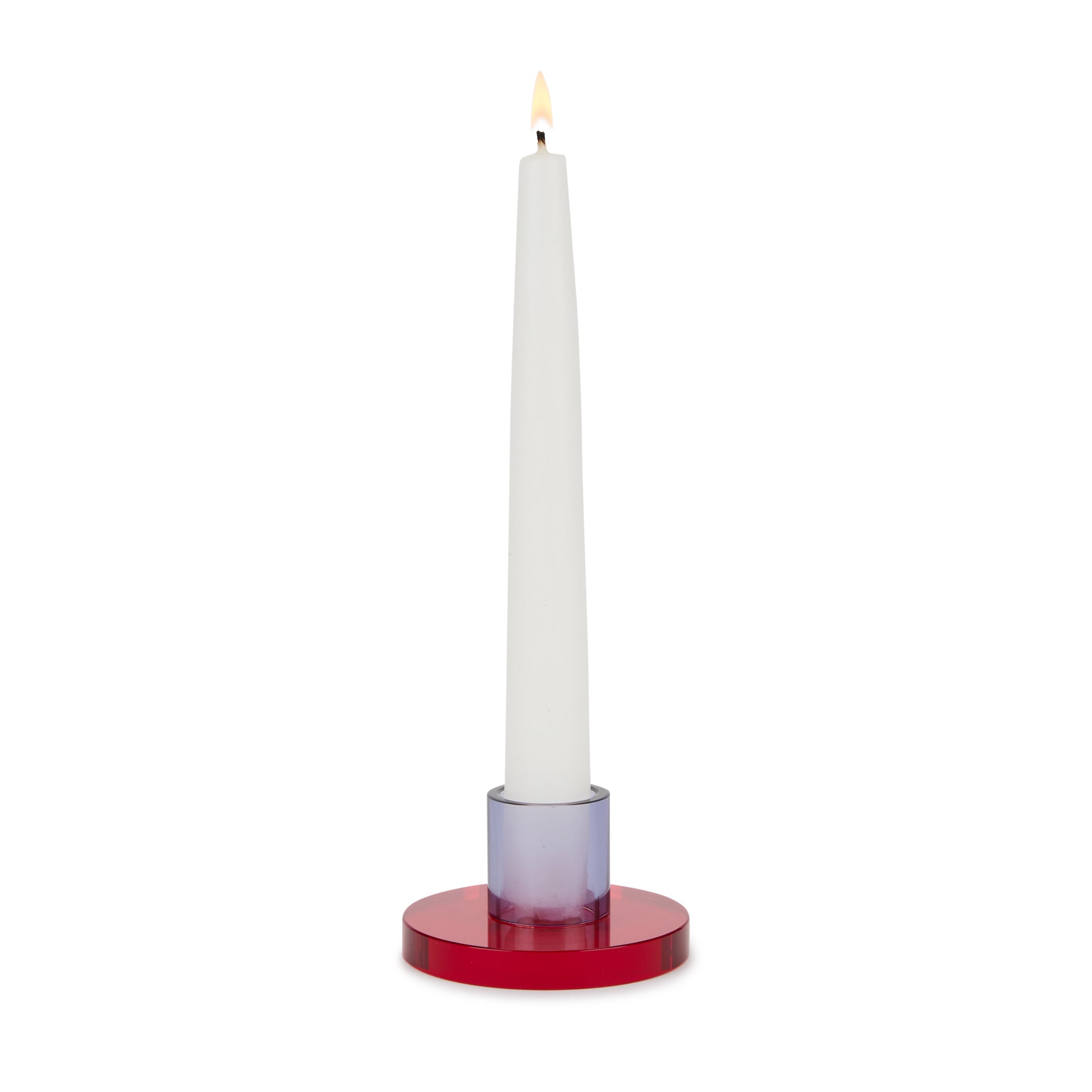 Lotte Knudsen Astra Red Crystal Candle Holder - Minimalist Luxury Decor