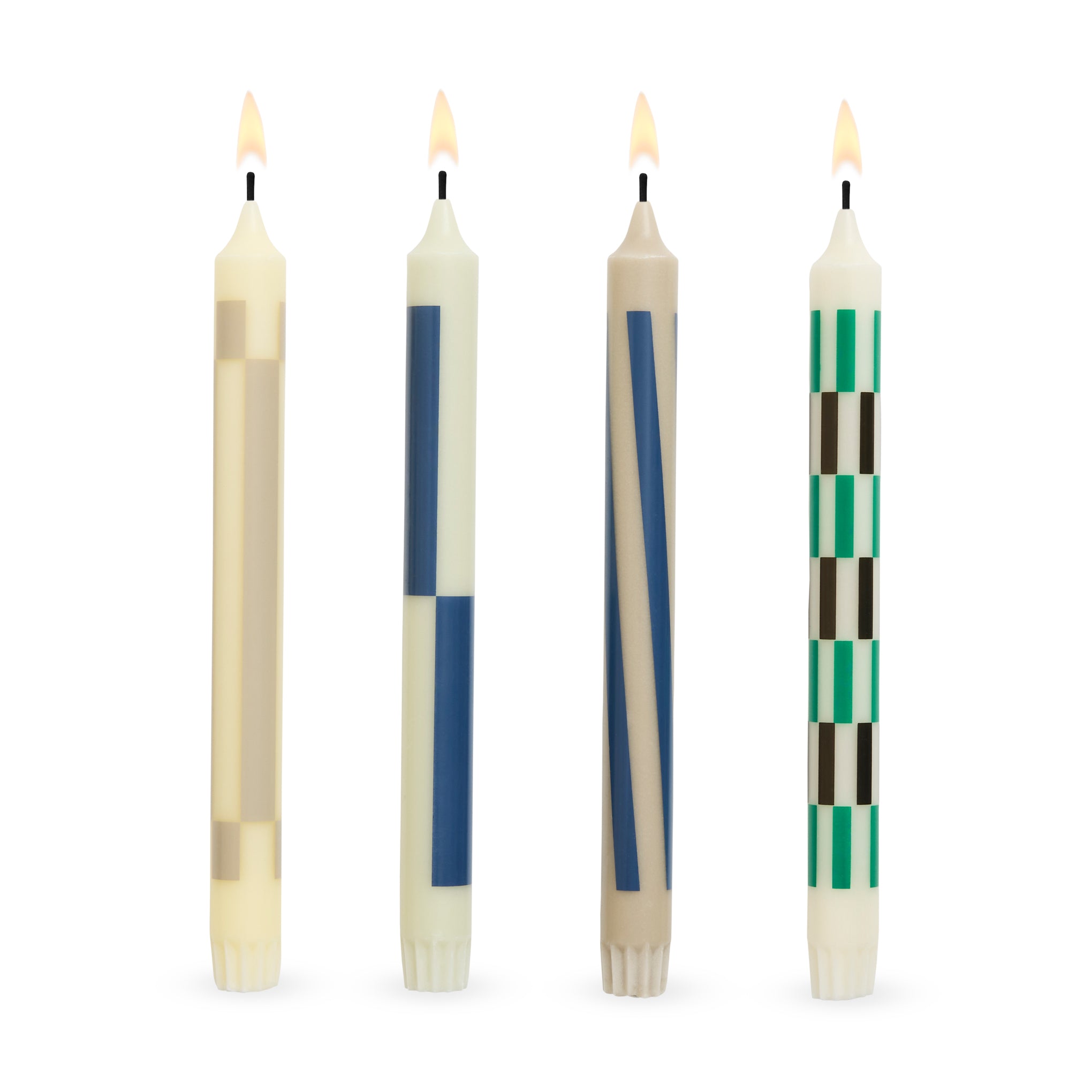 HAY Nordic Swan Ecolabel Patterned Taper Candle - Cream & Dark