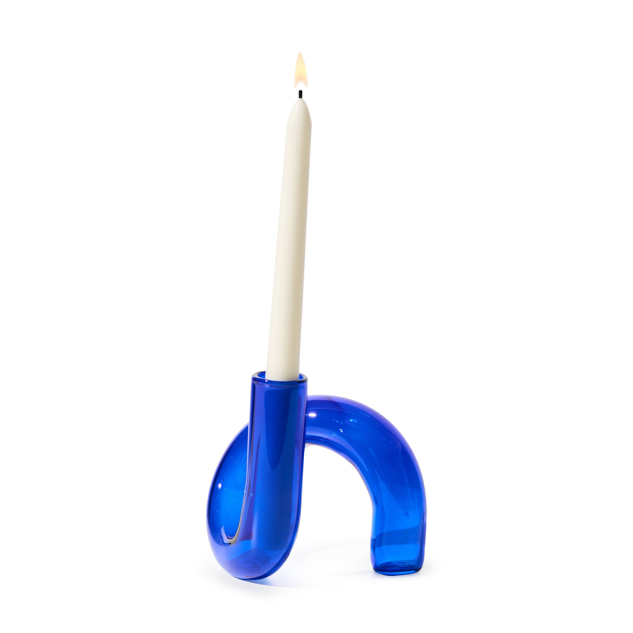 MoMA Exclusive Blue Glass Twist Vase & Candleholder
