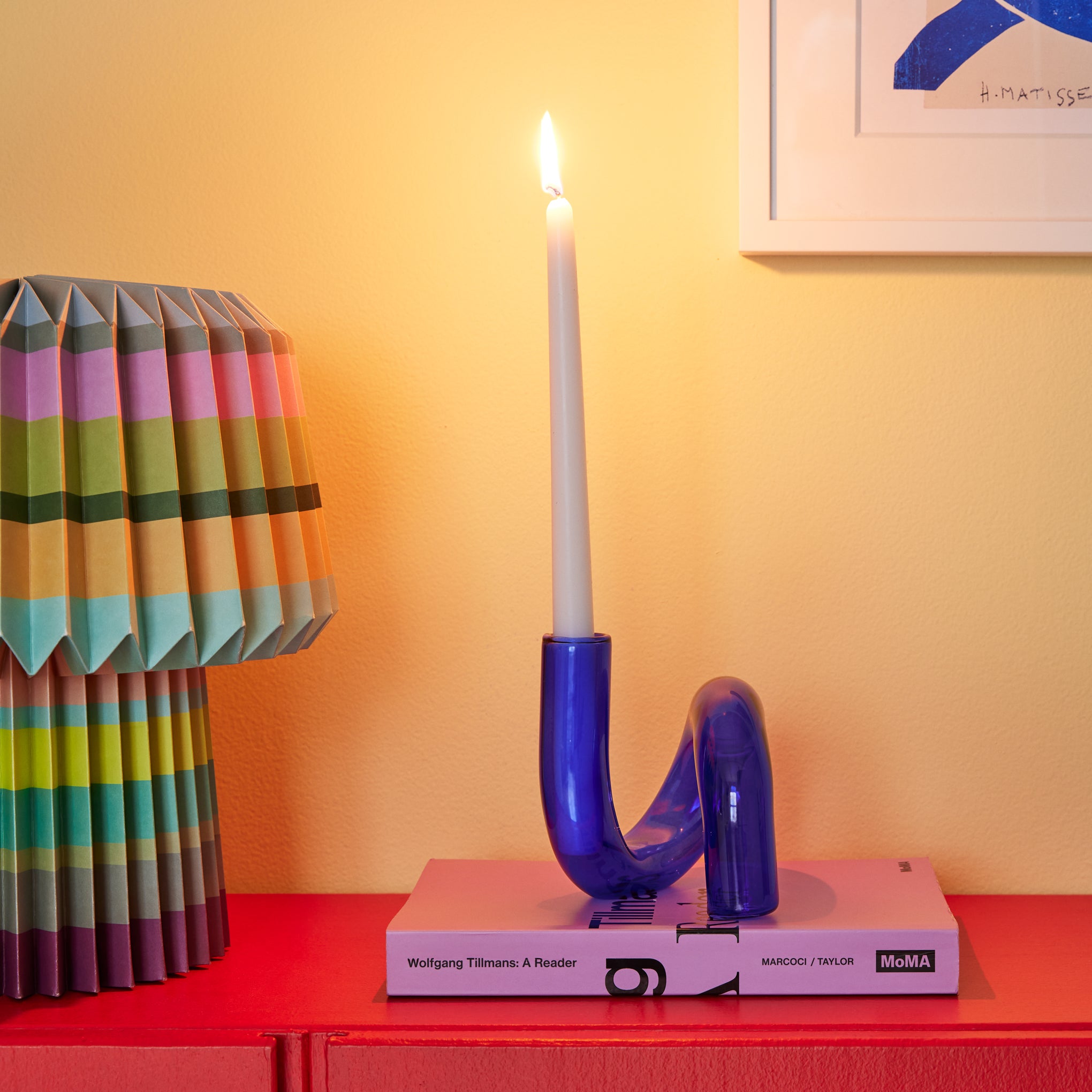 MoMA Exclusive Blue Glass Twist Vase & Candleholder