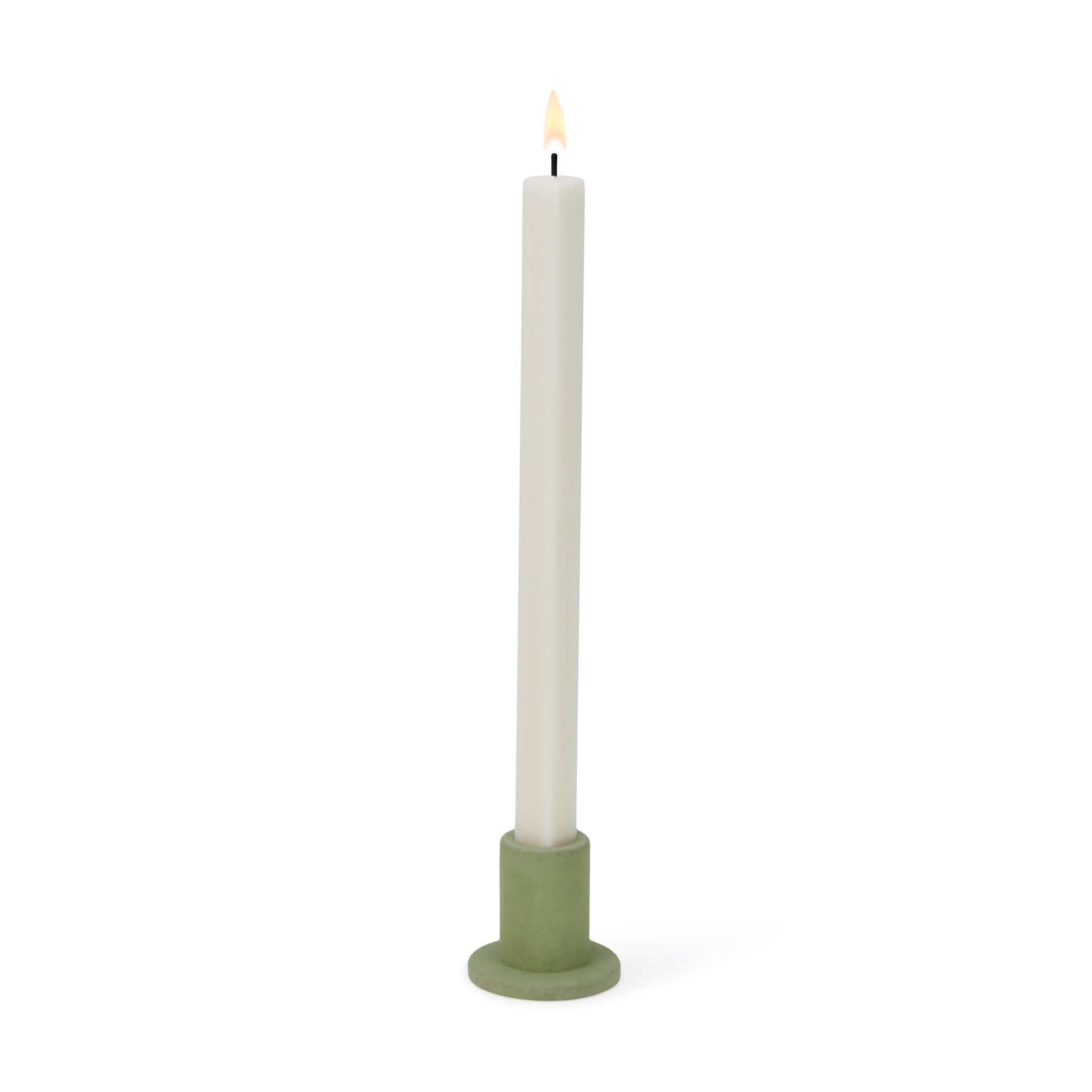 HAY Tube Candle Holder in Dusty Green - Minimalist Earthenware