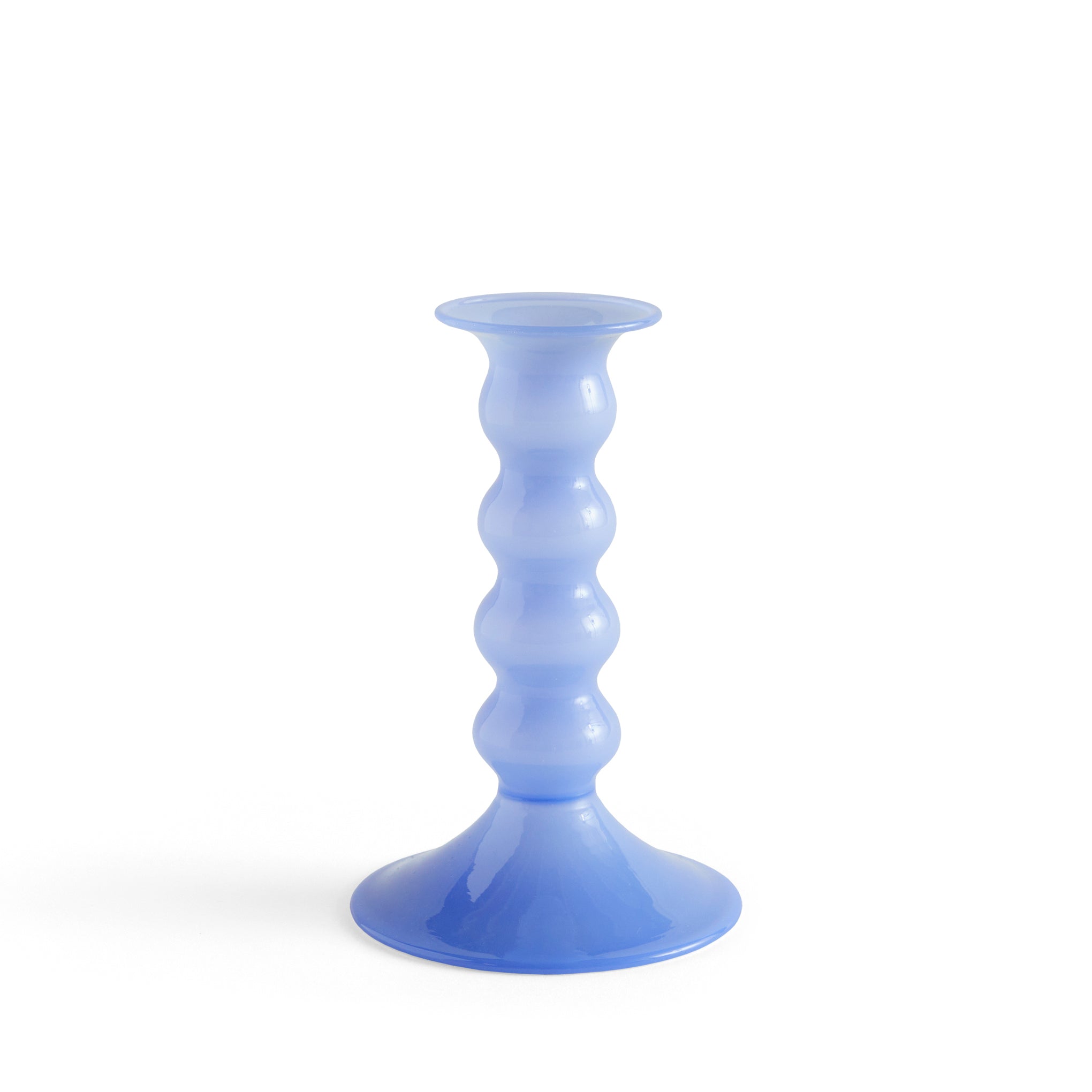 HAY Wavy Glass Candle Holder - Medium Jade Blue