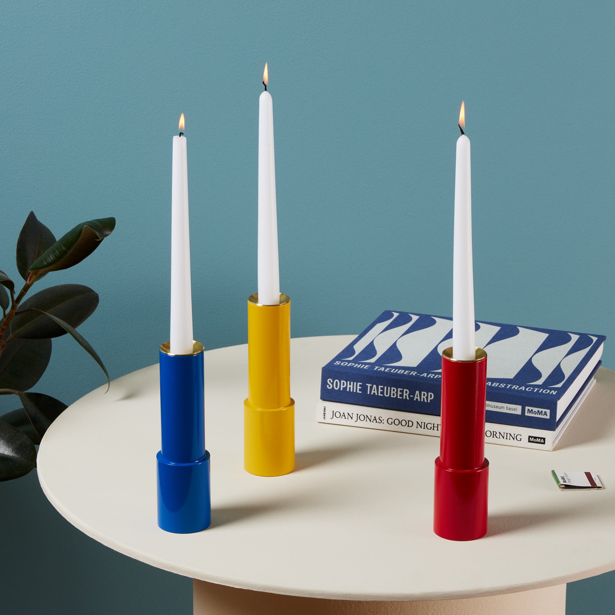 Sophie Taeuber-Arp Bauhaus Wooden Candle Holder - Red