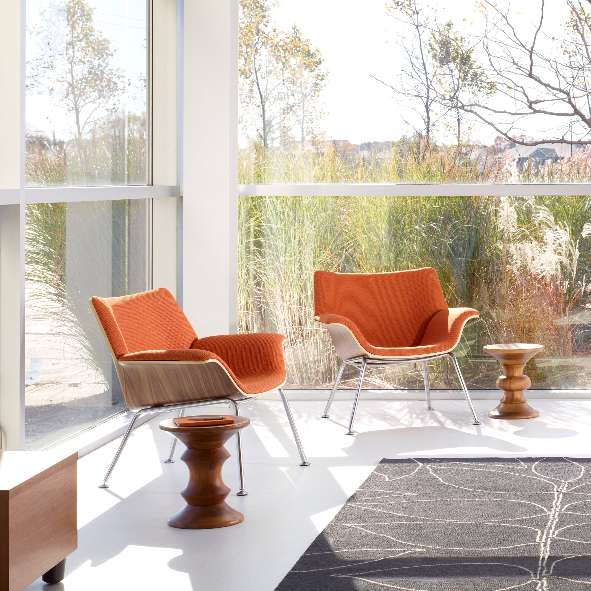 Eames A Stool by Herman Miller - Mid-Century Modern Ebony Ash Wood