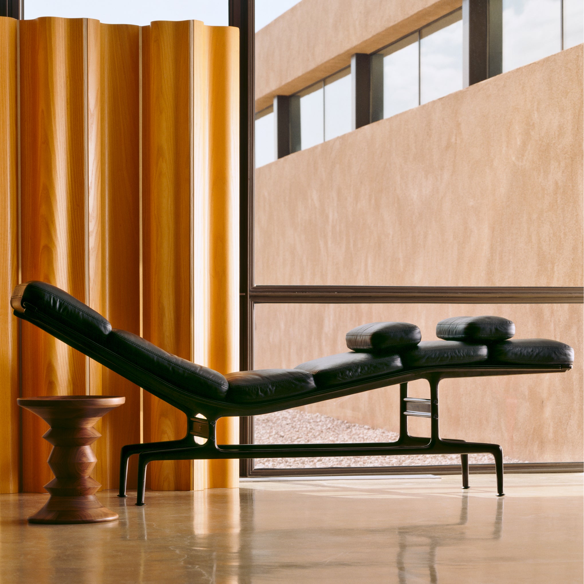 Eames A Stool by Herman Miller - Mid-Century Modern Ebony Ash Wood