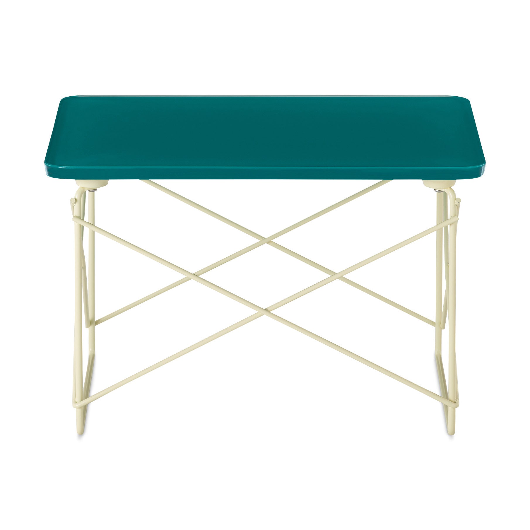 Herman Miller Eames Wire Base Low Table - Mint Green Glass Top