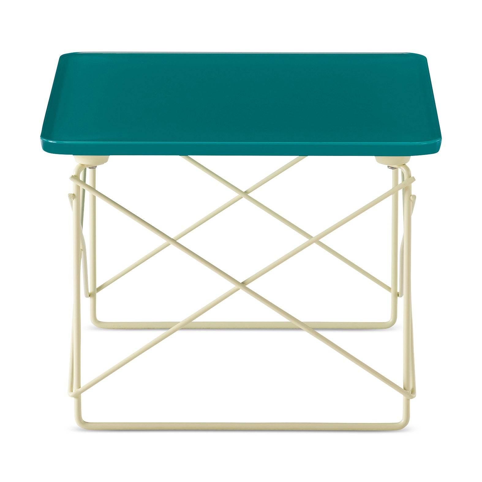 Herman Miller Eames Wire Base Low Table - Mint Green Glass Top