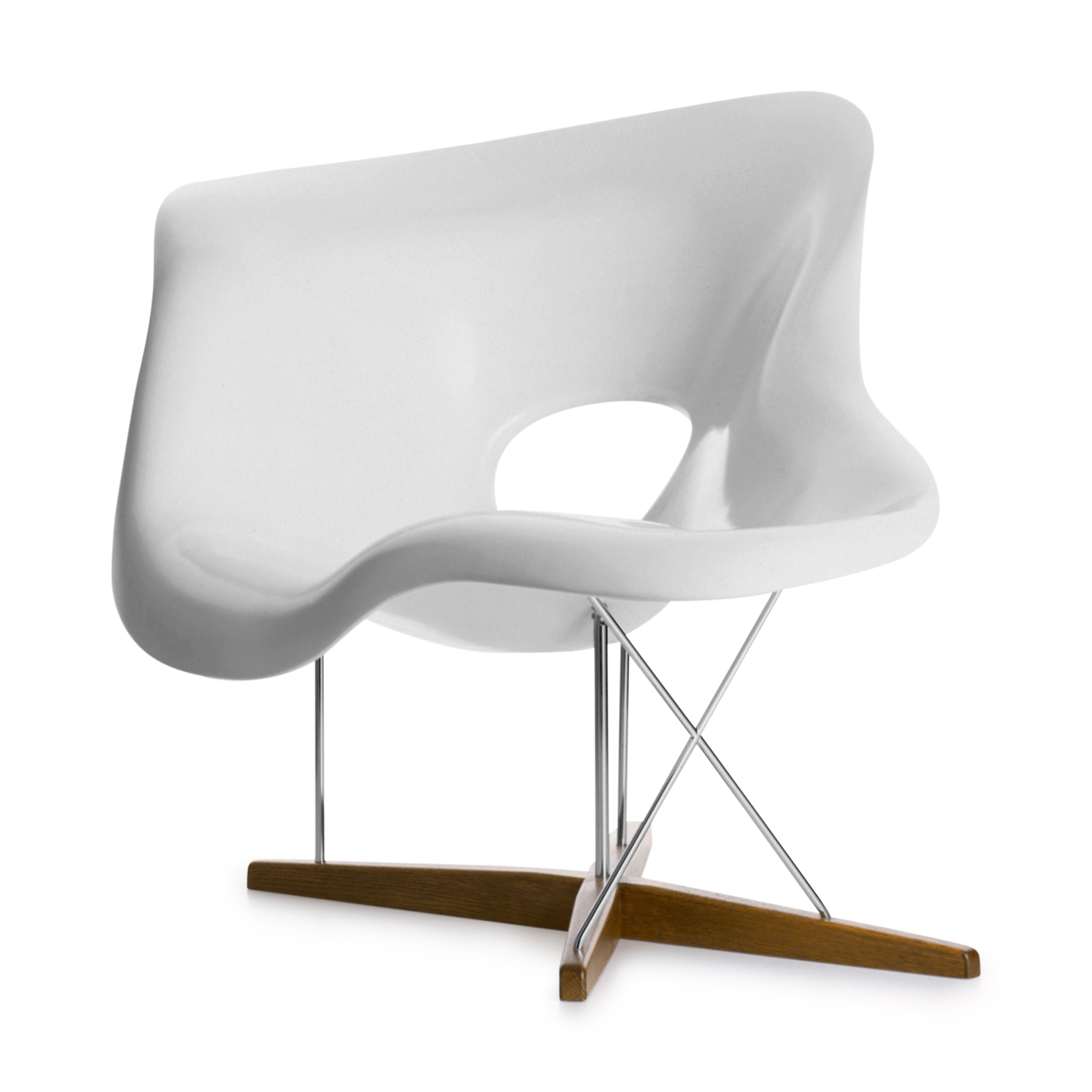 Vitra Eames La Chaise Lounge Chair - White Lacquer & Oak Base