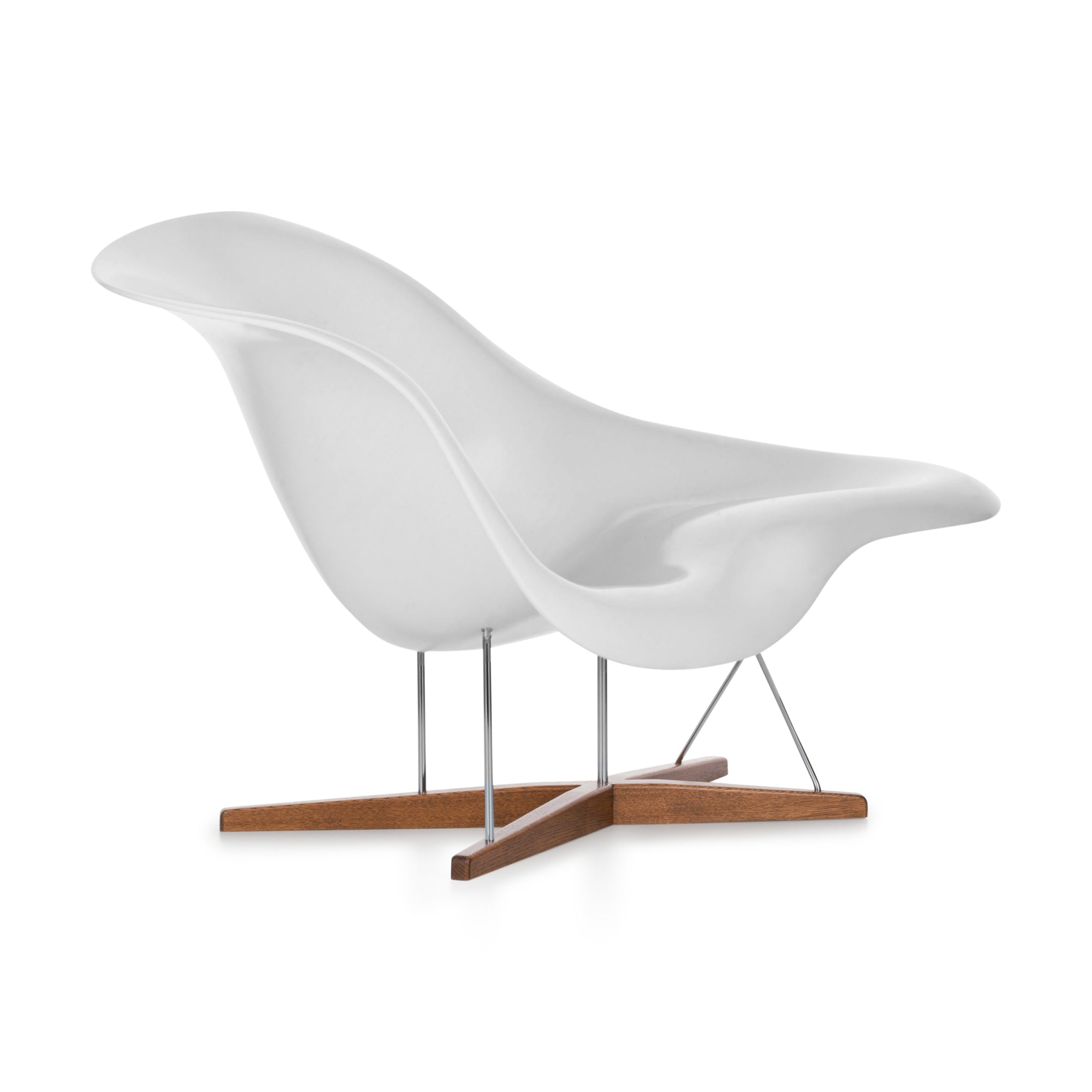 Vitra Eames La Chaise Lounge Chair - White Lacquer & Oak Base