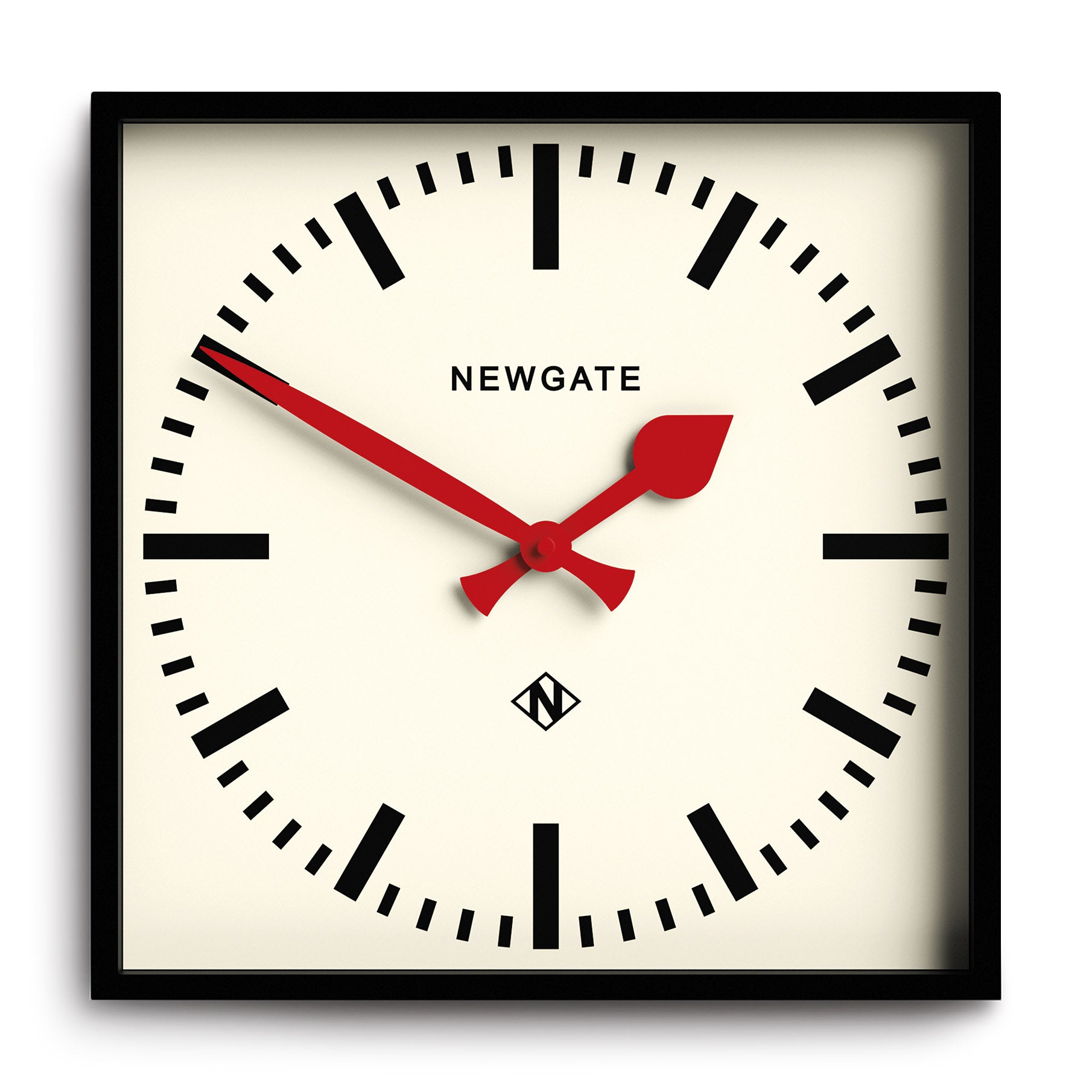 Vintage Swiss Railway Wall Clock – Silent Sweep Movement, Red Hands
